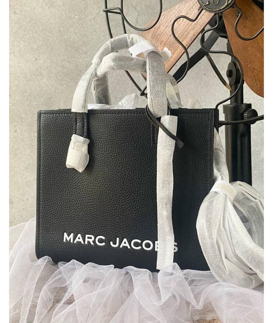 MARC JACOBS Черная кожаная сумка тоут, фото 5