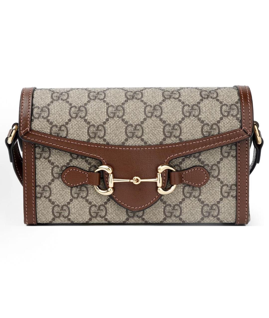 GUCCI Коричневая кожаная сумка через плечо, фото 6