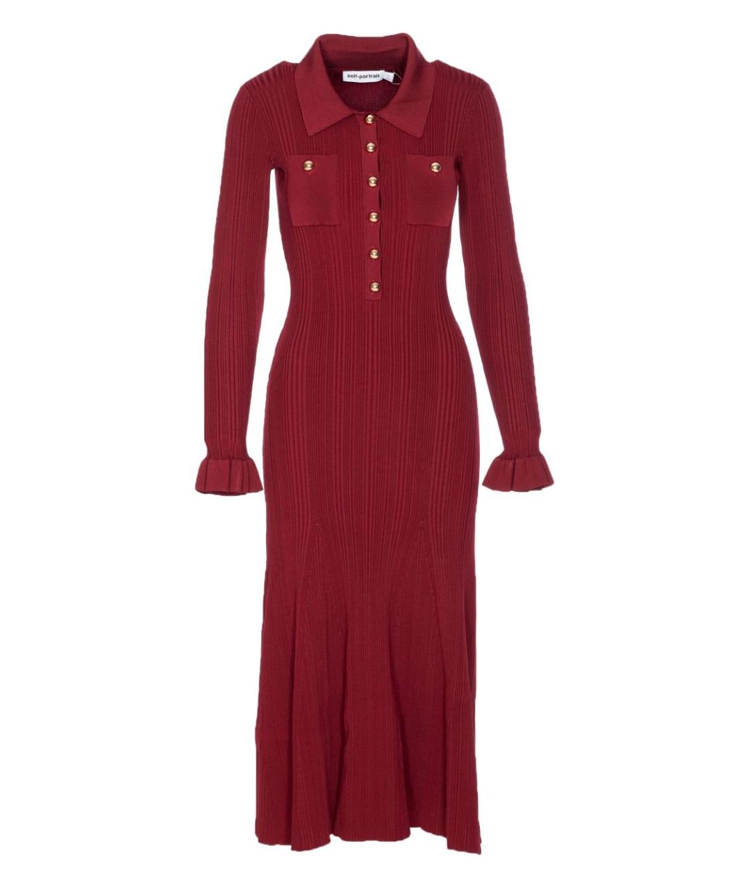 SELF-PORTRAIT Бордовое полиамидовое вечернее платье, фото 1