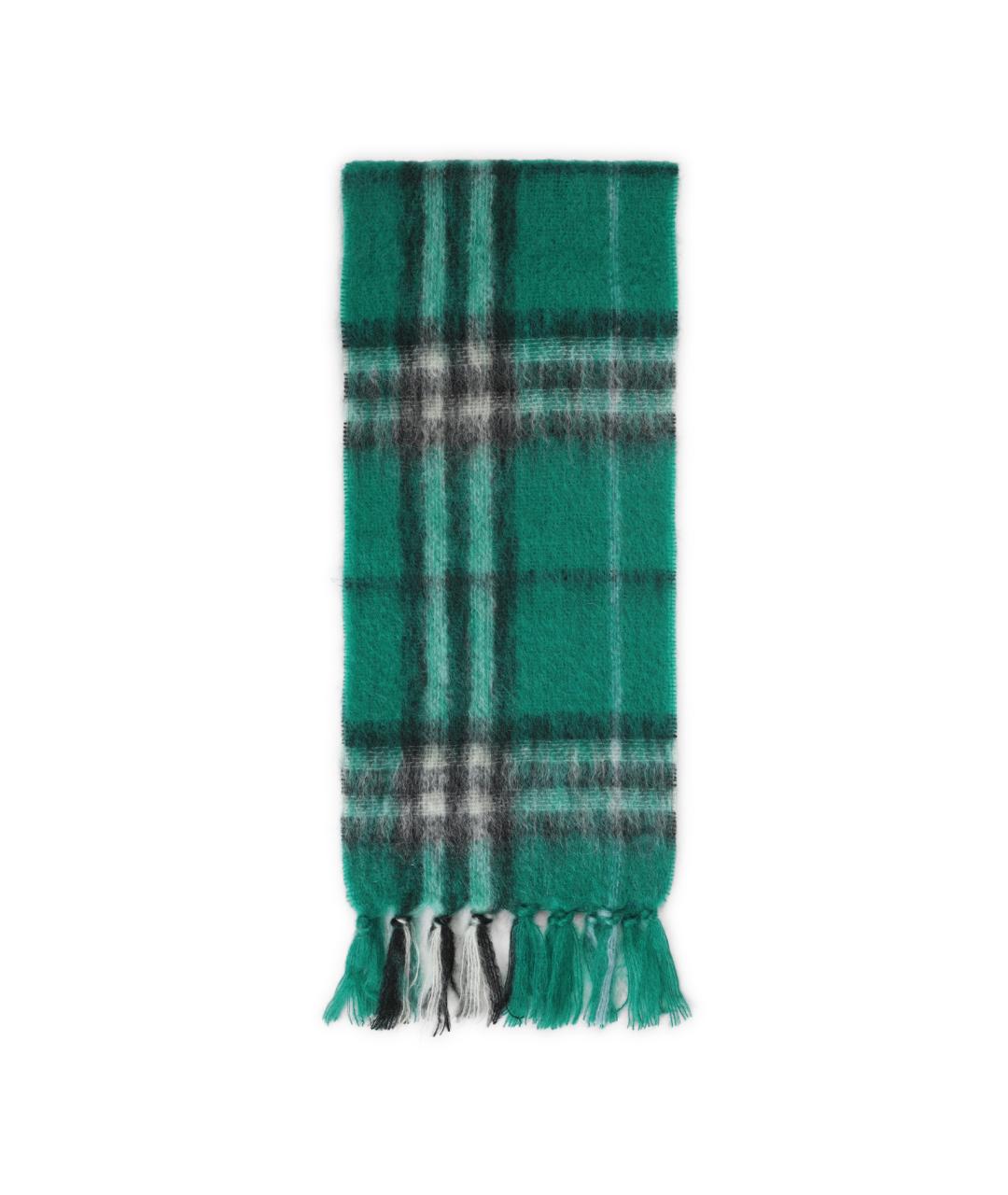 BURBERRY Зеленый шерстяной шарф, фото 1