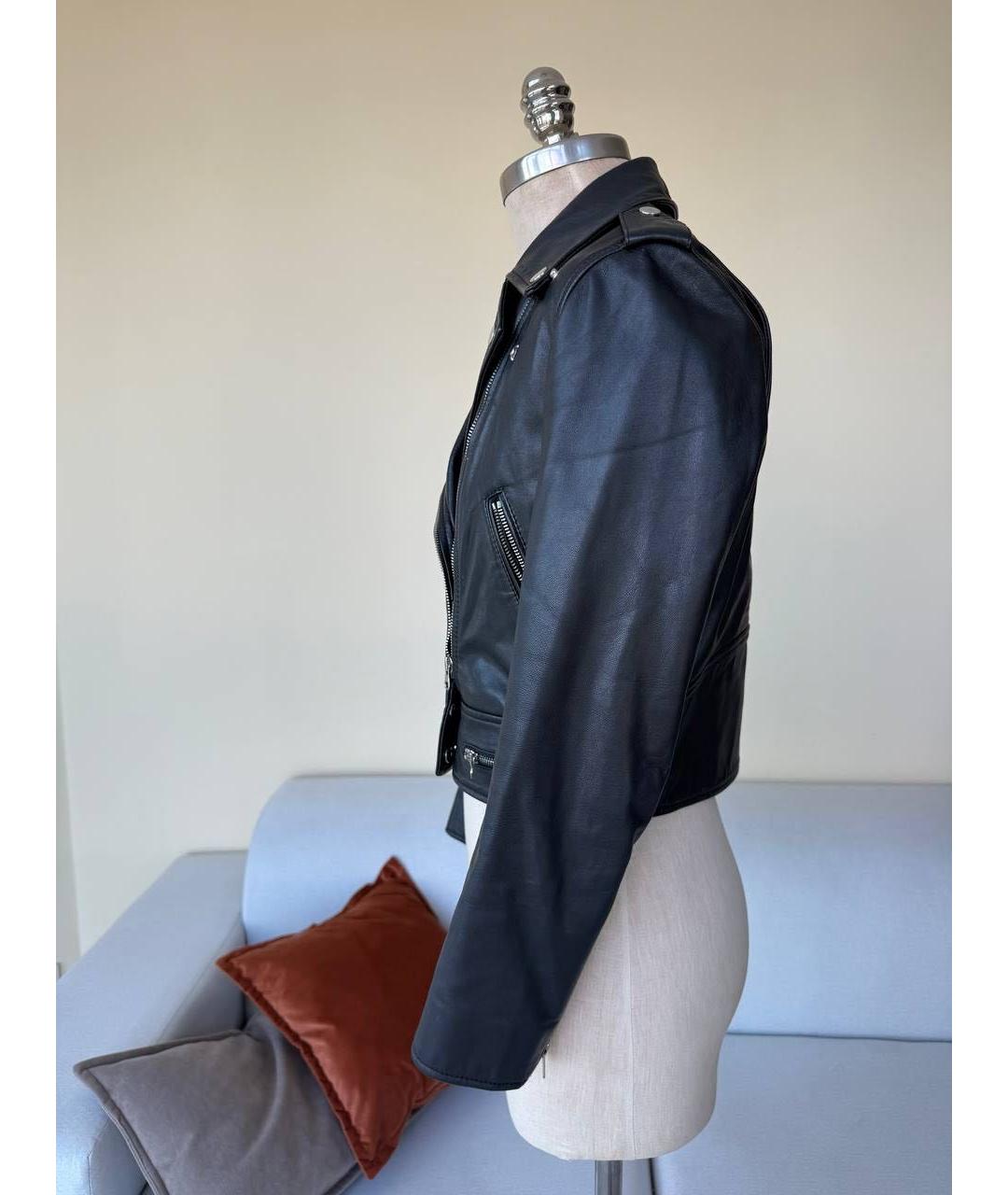 SANDRO Черная кожаная куртка, фото 8