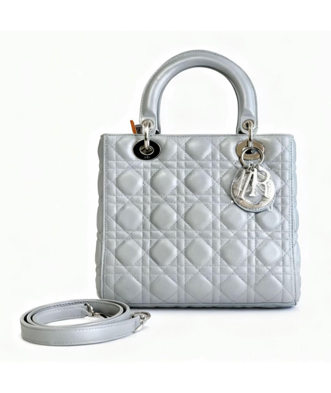 CHRISTIAN DIOR Белая кожаная сумка с короткими ручками, фото 9