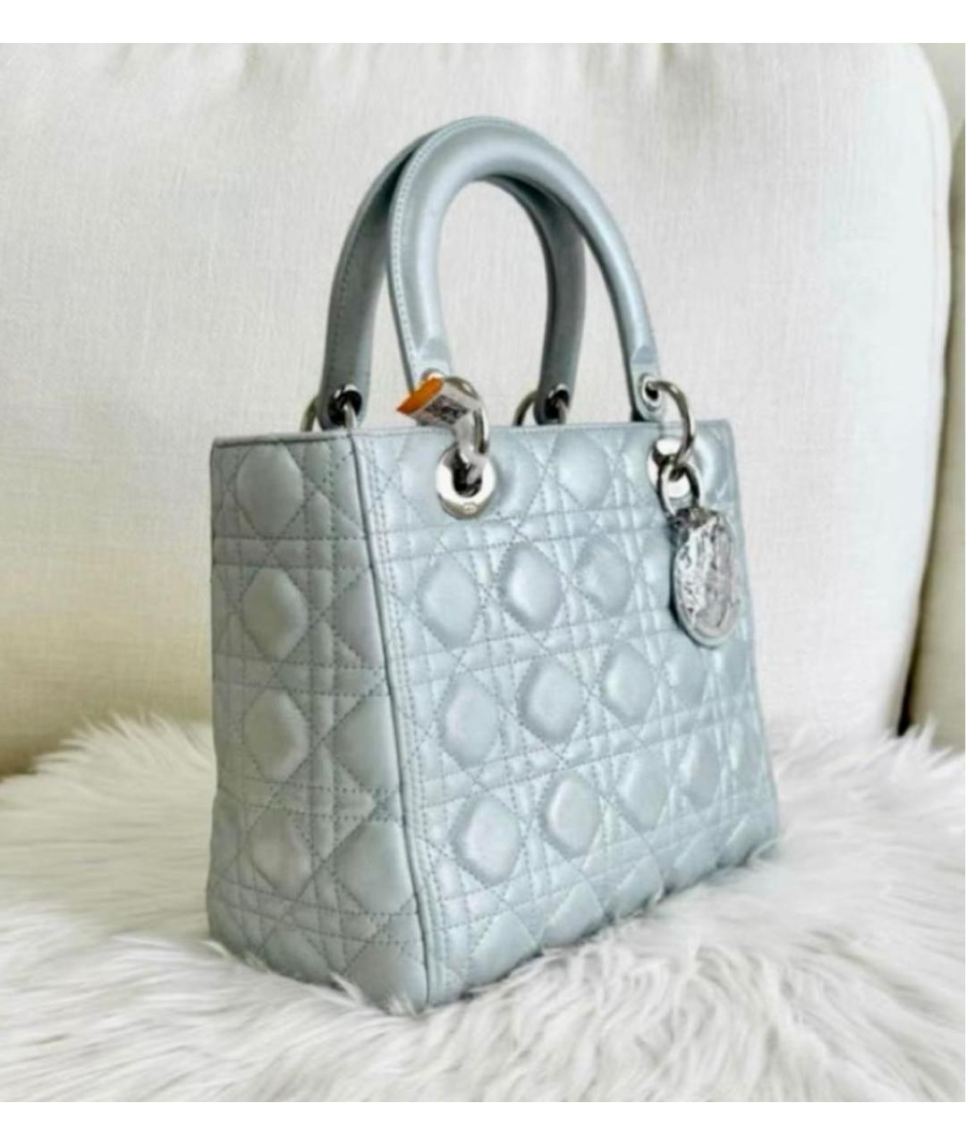 CHRISTIAN DIOR Белая кожаная сумка с короткими ручками, фото 3