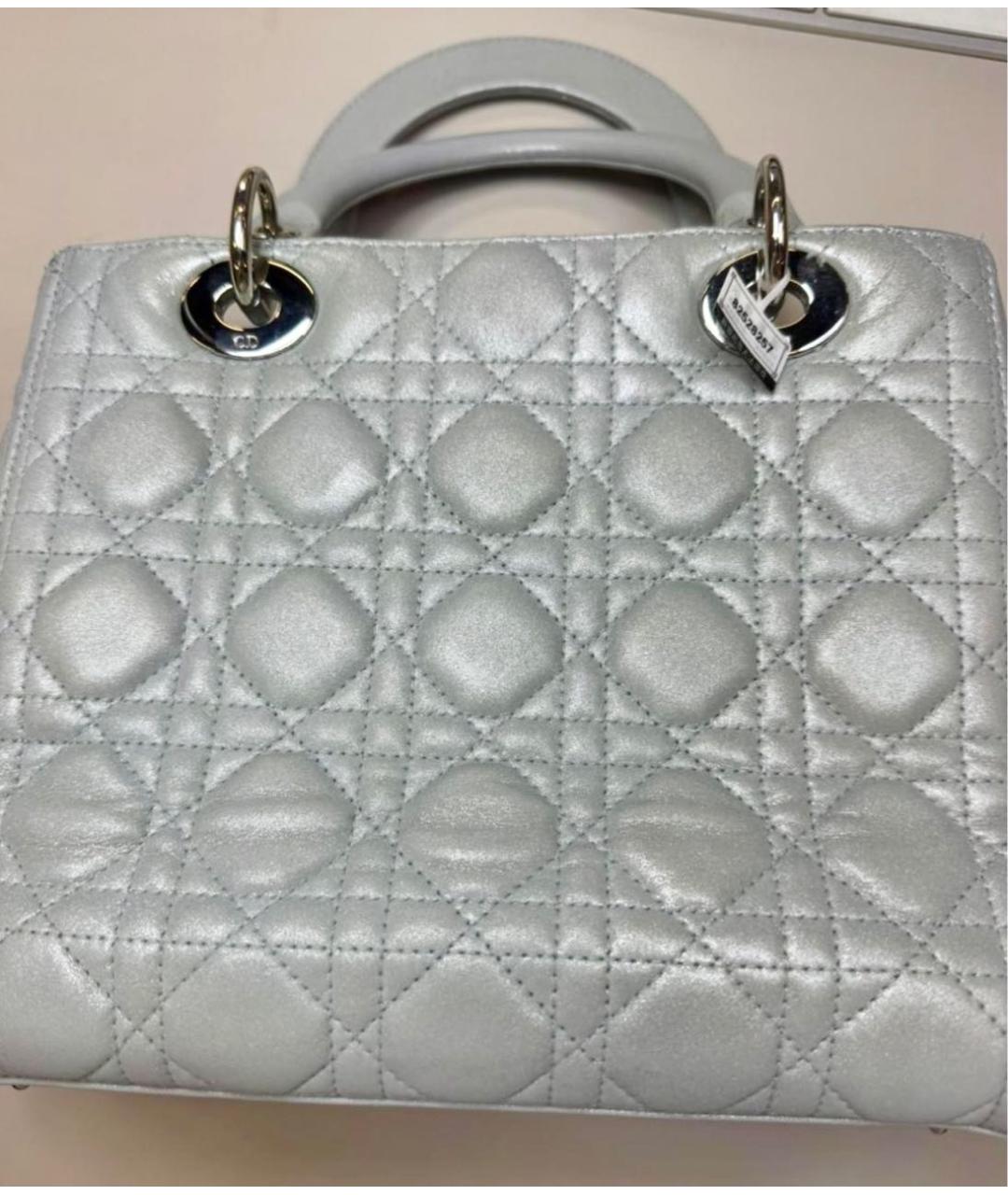 CHRISTIAN DIOR Белая кожаная сумка с короткими ручками, фото 7