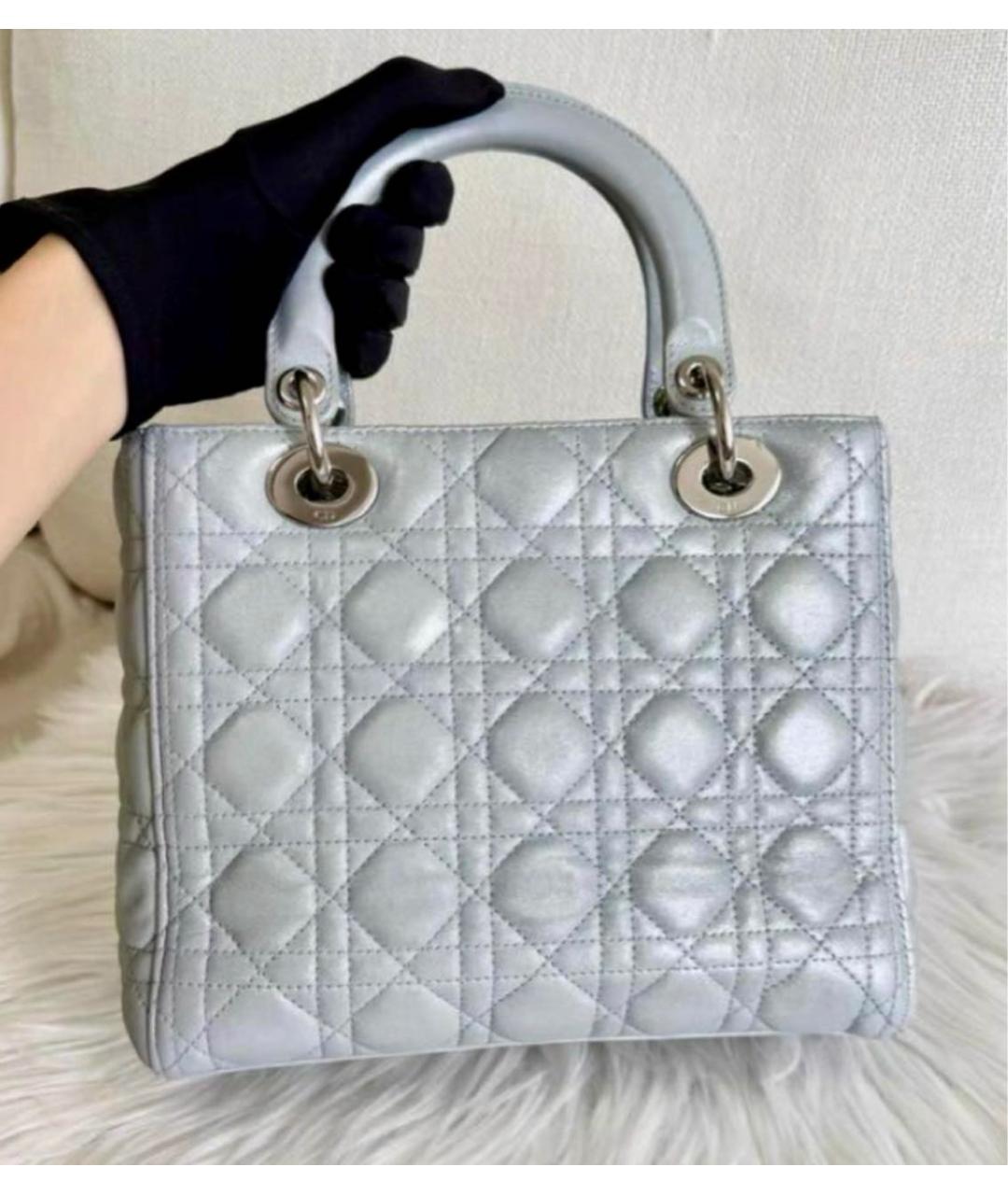 CHRISTIAN DIOR Белая кожаная сумка с короткими ручками, фото 4