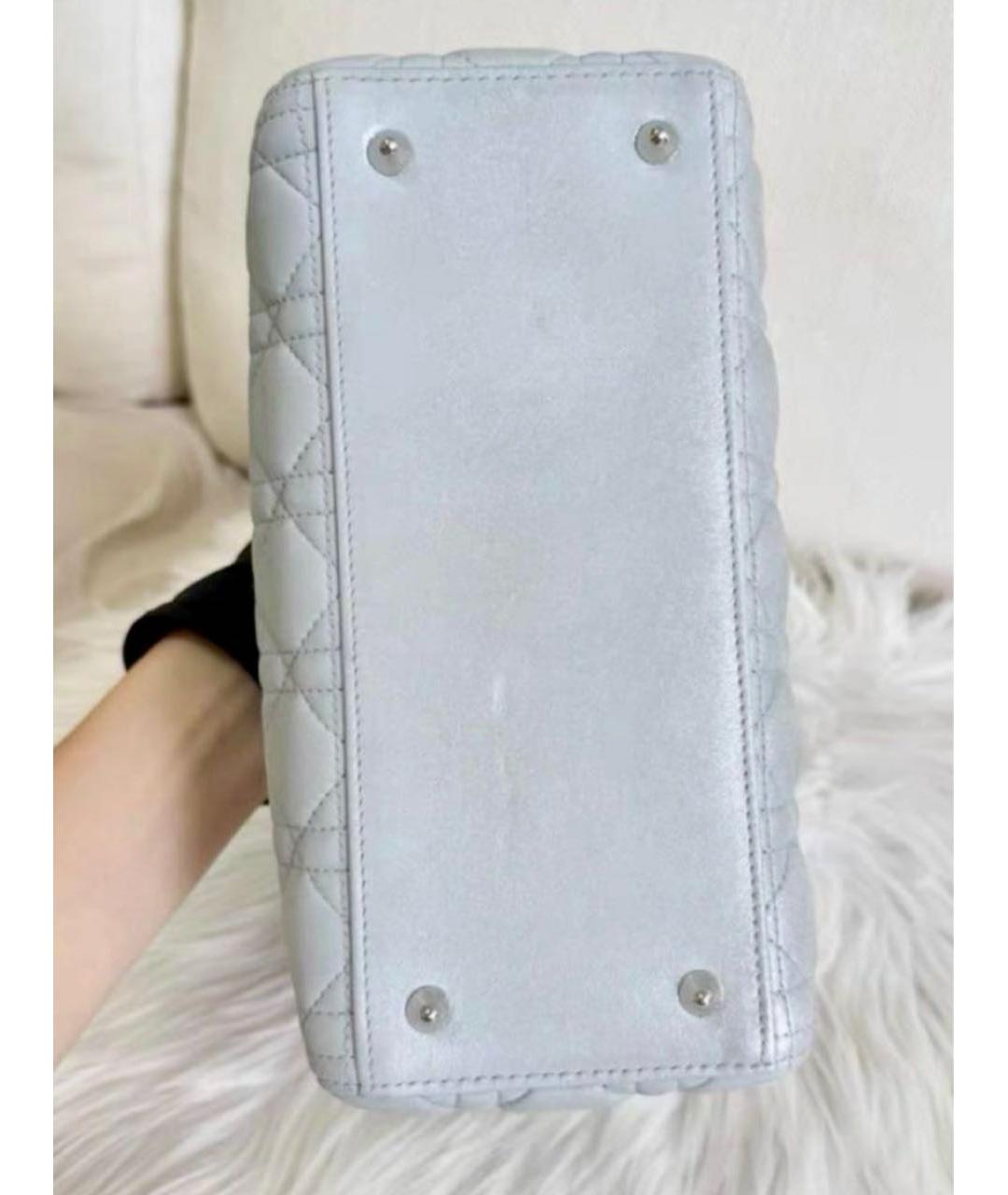 CHRISTIAN DIOR Белая кожаная сумка с короткими ручками, фото 5