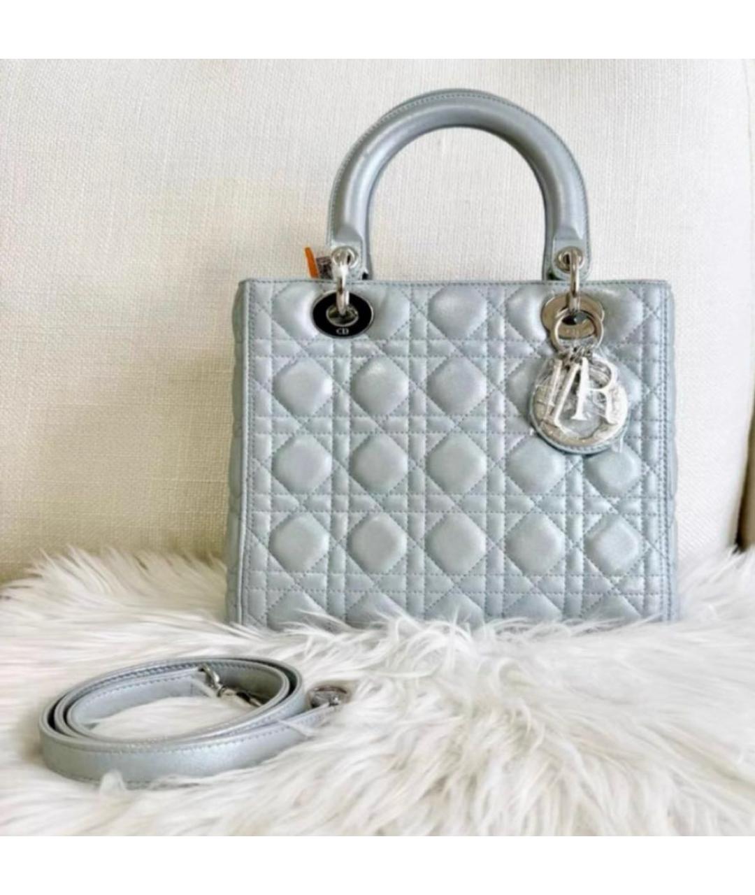 CHRISTIAN DIOR Белая кожаная сумка с короткими ручками, фото 2