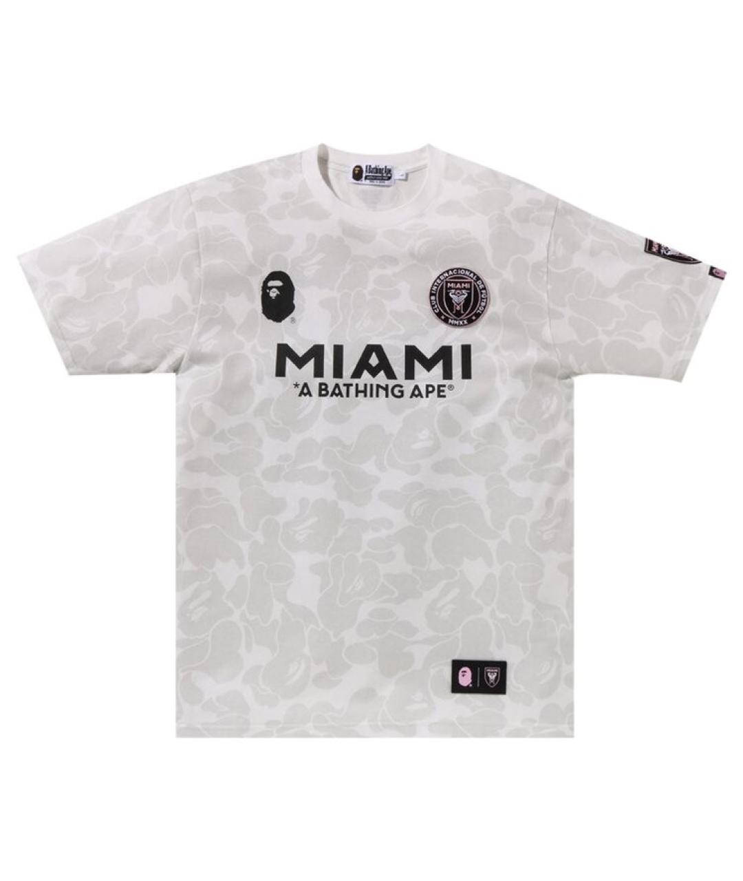 A BATHING APE Серая хлопко-полиэстеровая футболка, фото 1