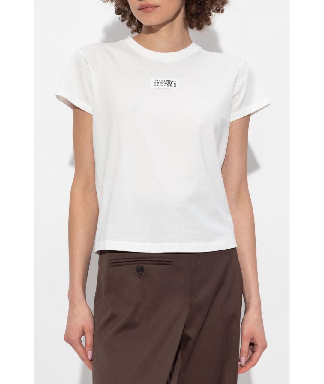 MM6 MAISON MARGIELA Белая хлопковая футболка, фото 2