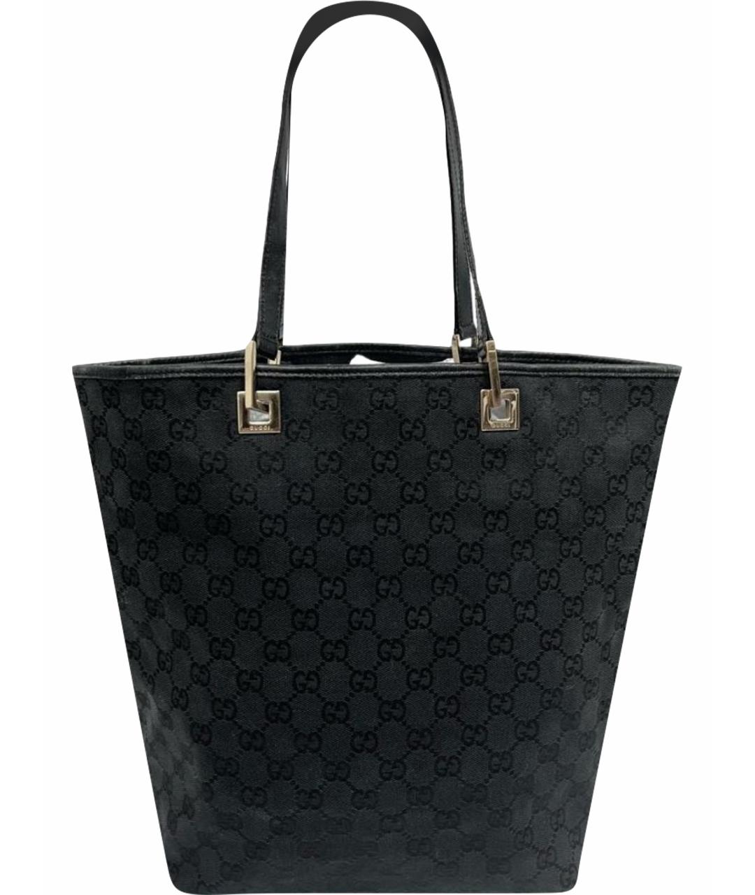 GUCCI Черная кожаная сумка с короткими ручками, фото 1