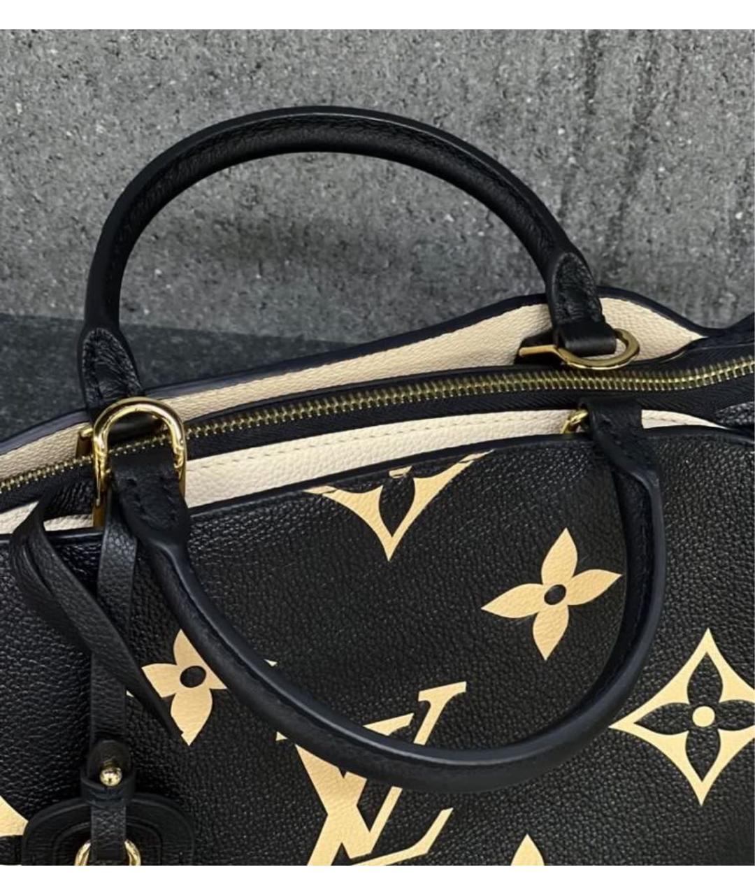 LOUIS VUITTON Черная кожаная сумка с короткими ручками, фото 4