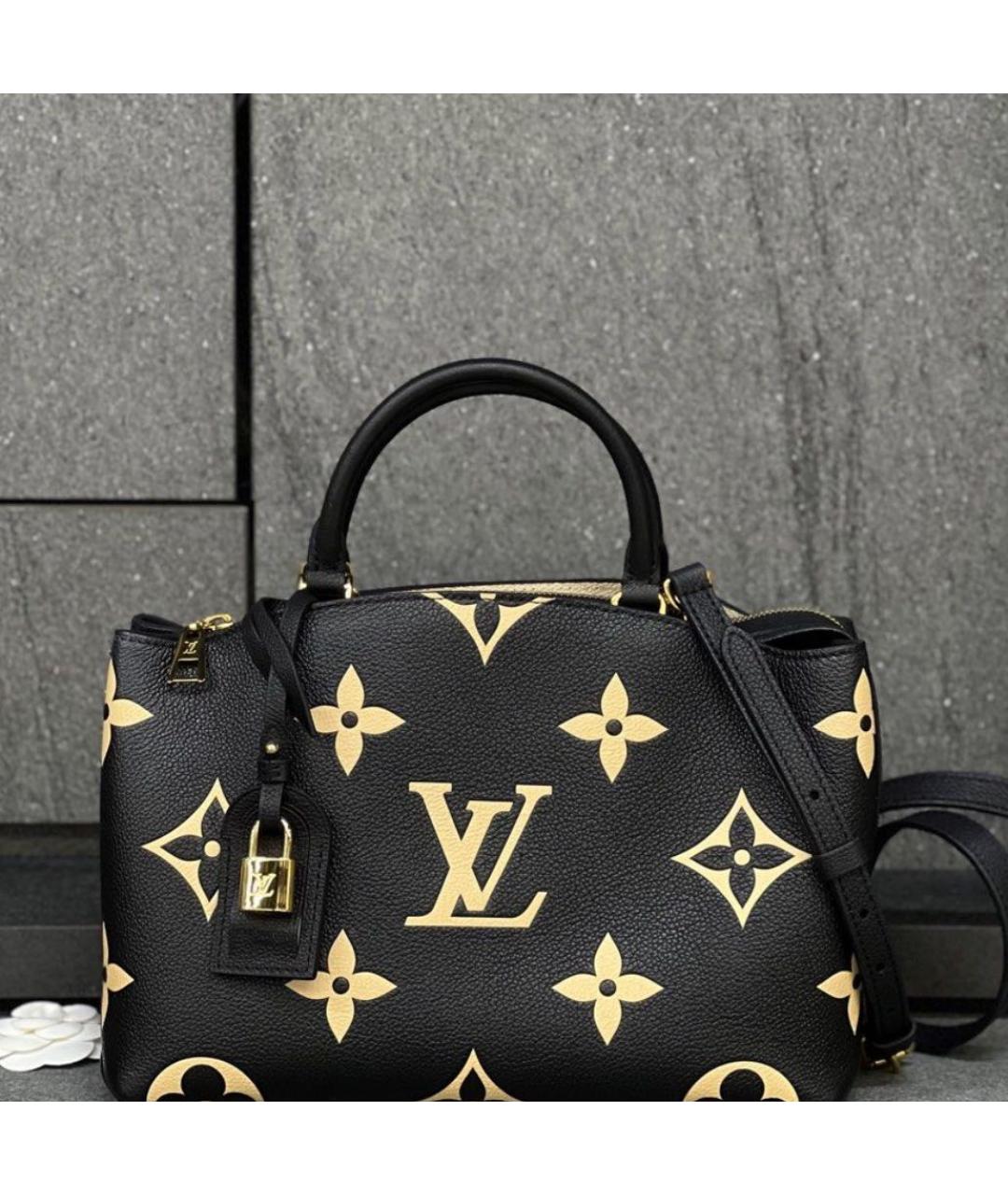 LOUIS VUITTON Черная кожаная сумка с короткими ручками, фото 2