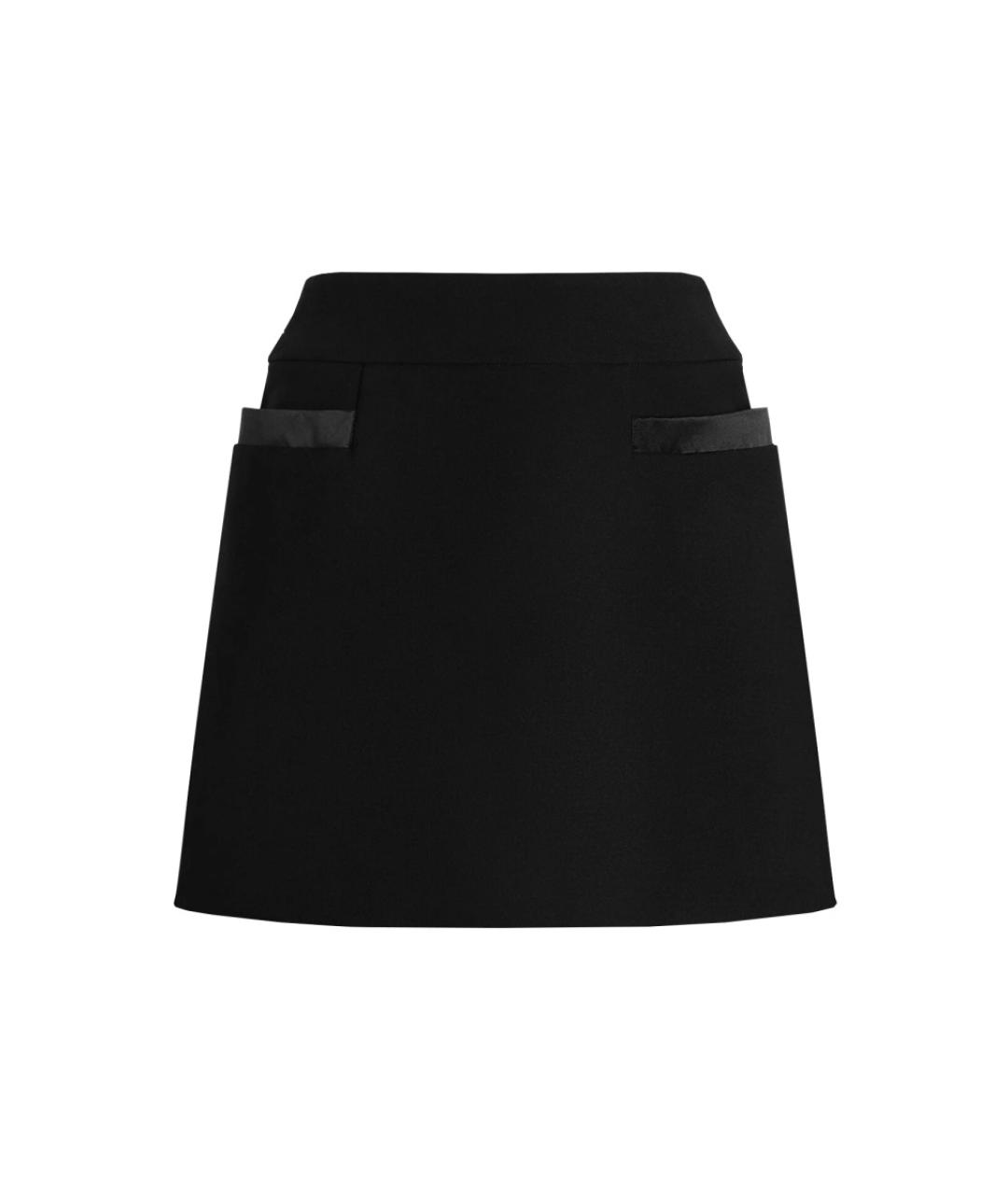 DOLCE&GABBANA Черная шерстяная юбка мини, фото 1