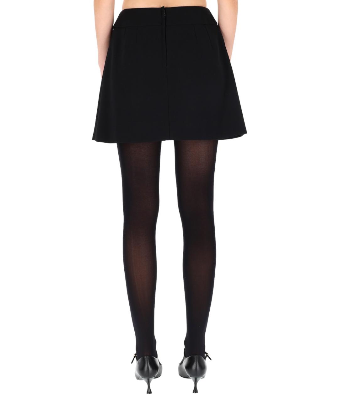 DOLCE&GABBANA Черная шерстяная юбка мини, фото 4