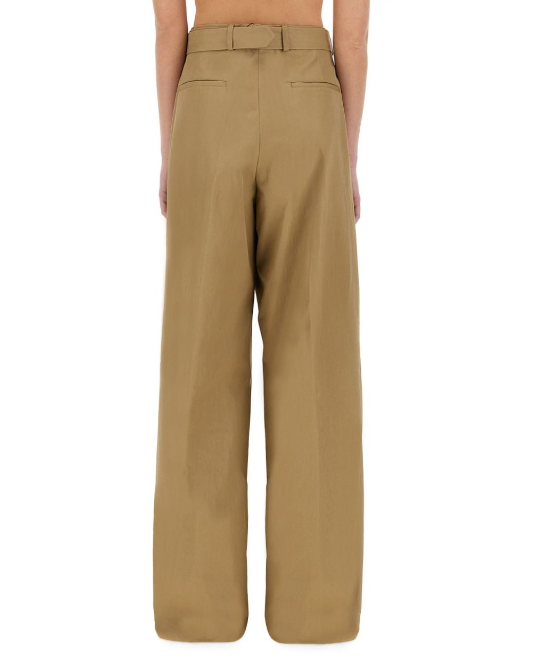 DRIES VAN NOTEN Бежевые хлопковые прямые брюки, фото 3