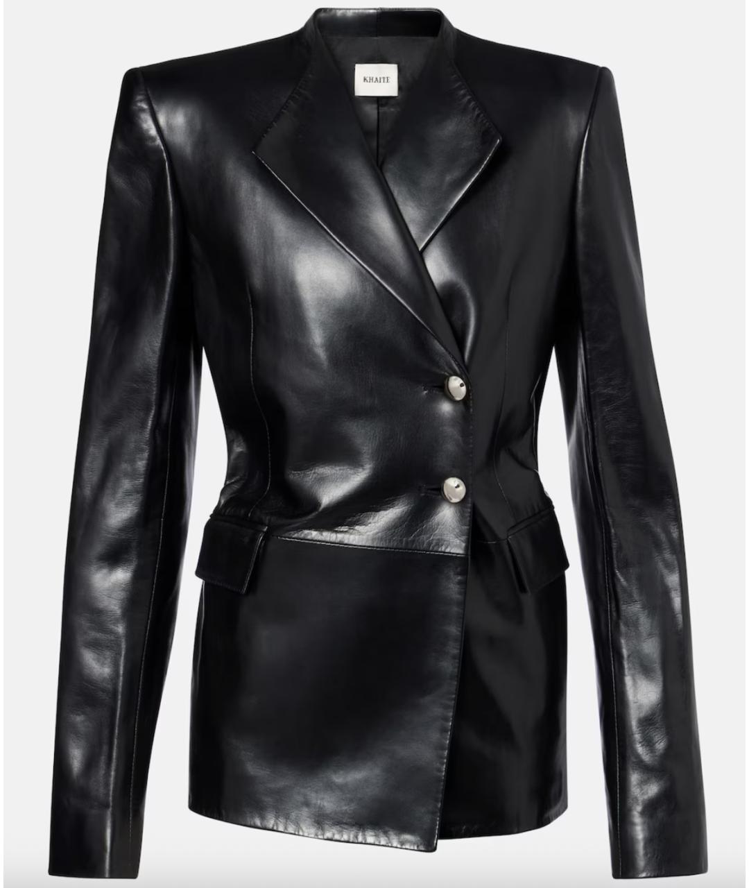 KHAITE Черный кожаный жакет/пиджак, фото 5