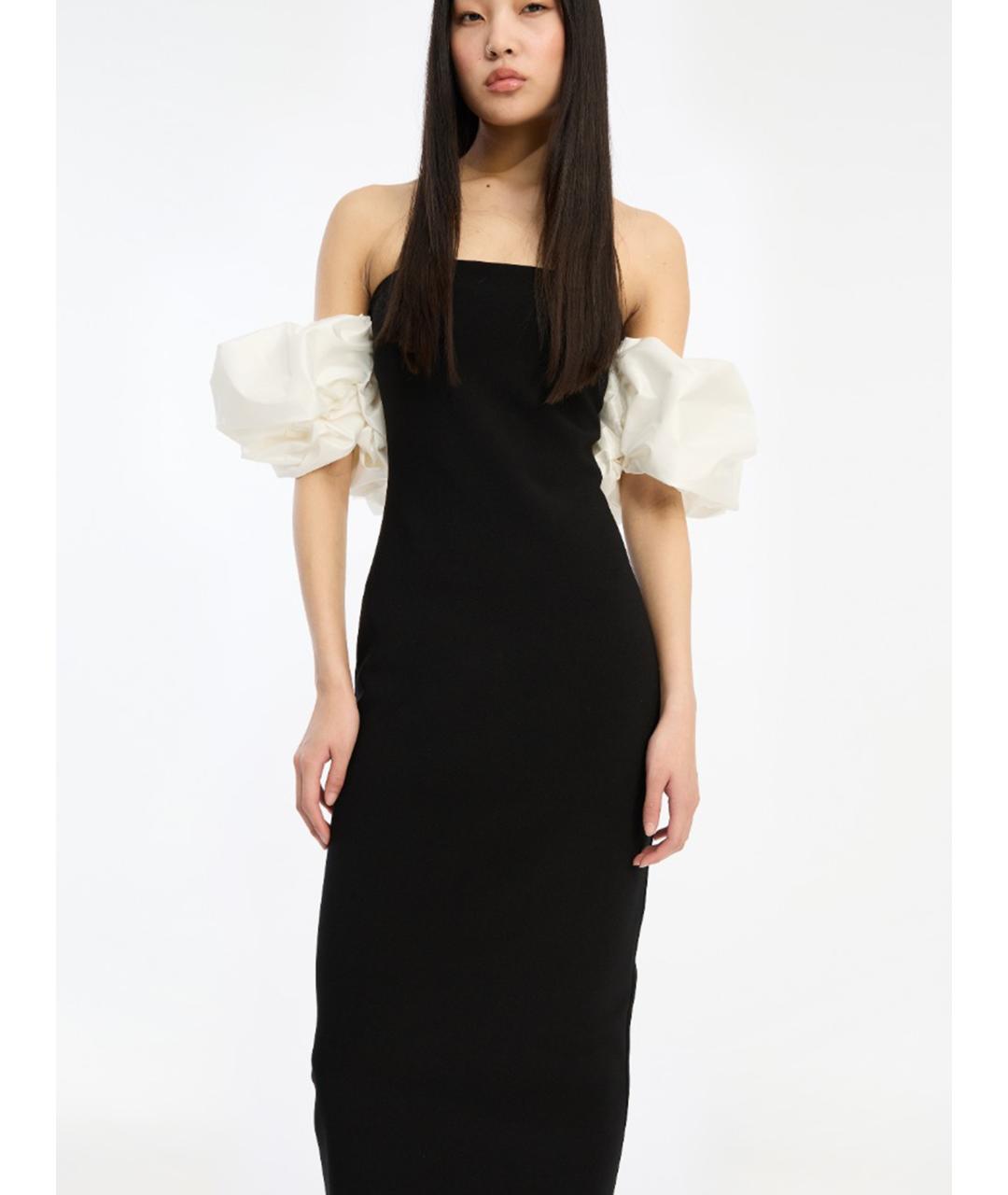 ROTATE Черное полиэстеровое вечернее платье, фото 4
