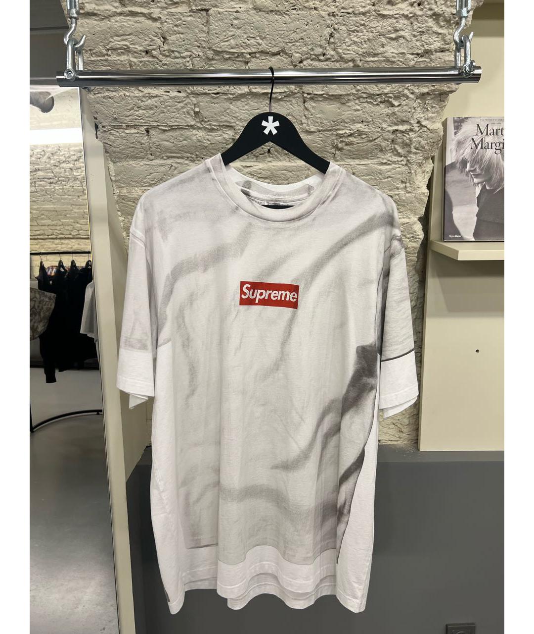 SUPREME Белая хлопковая футболка, фото 2