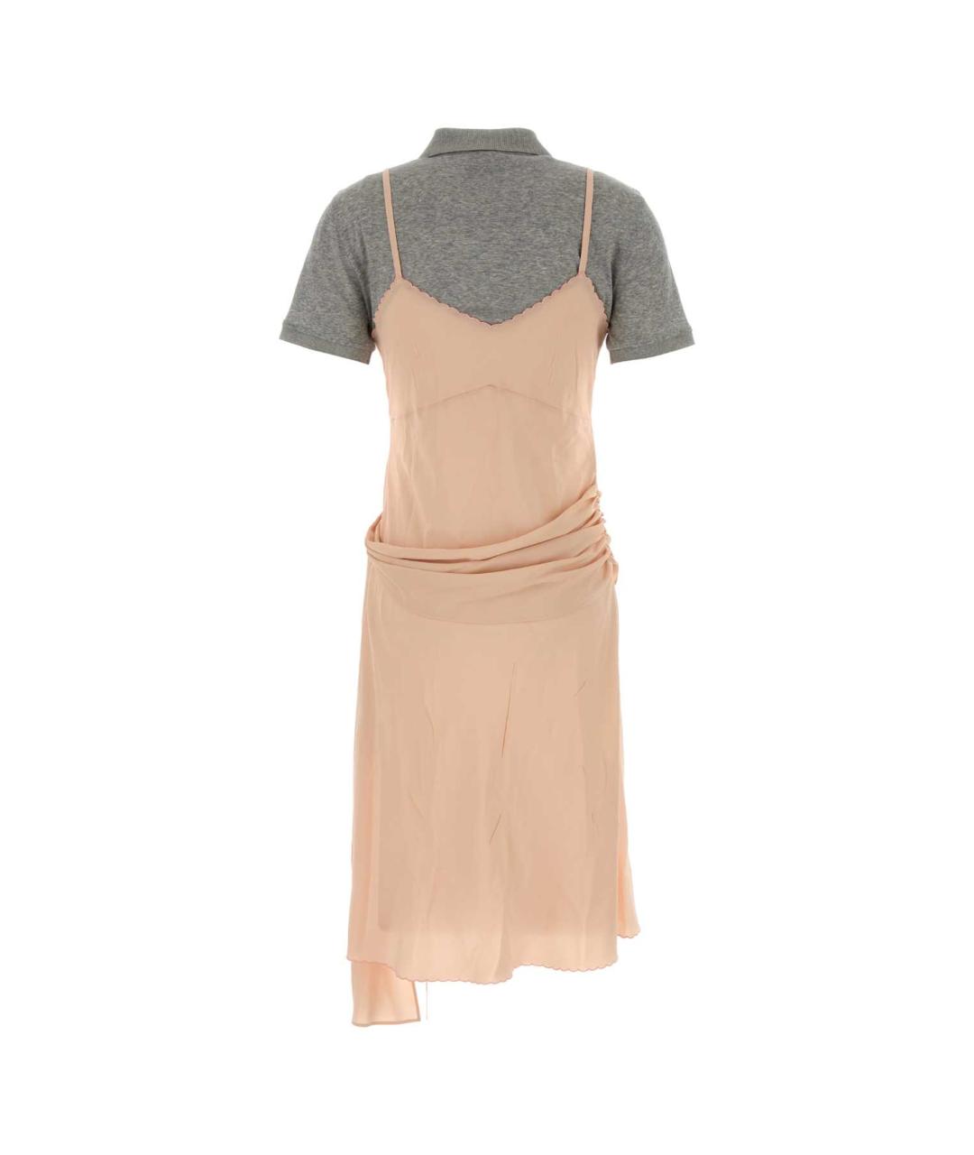 MIU MIU Розовое шелковое повседневное платье, фото 2