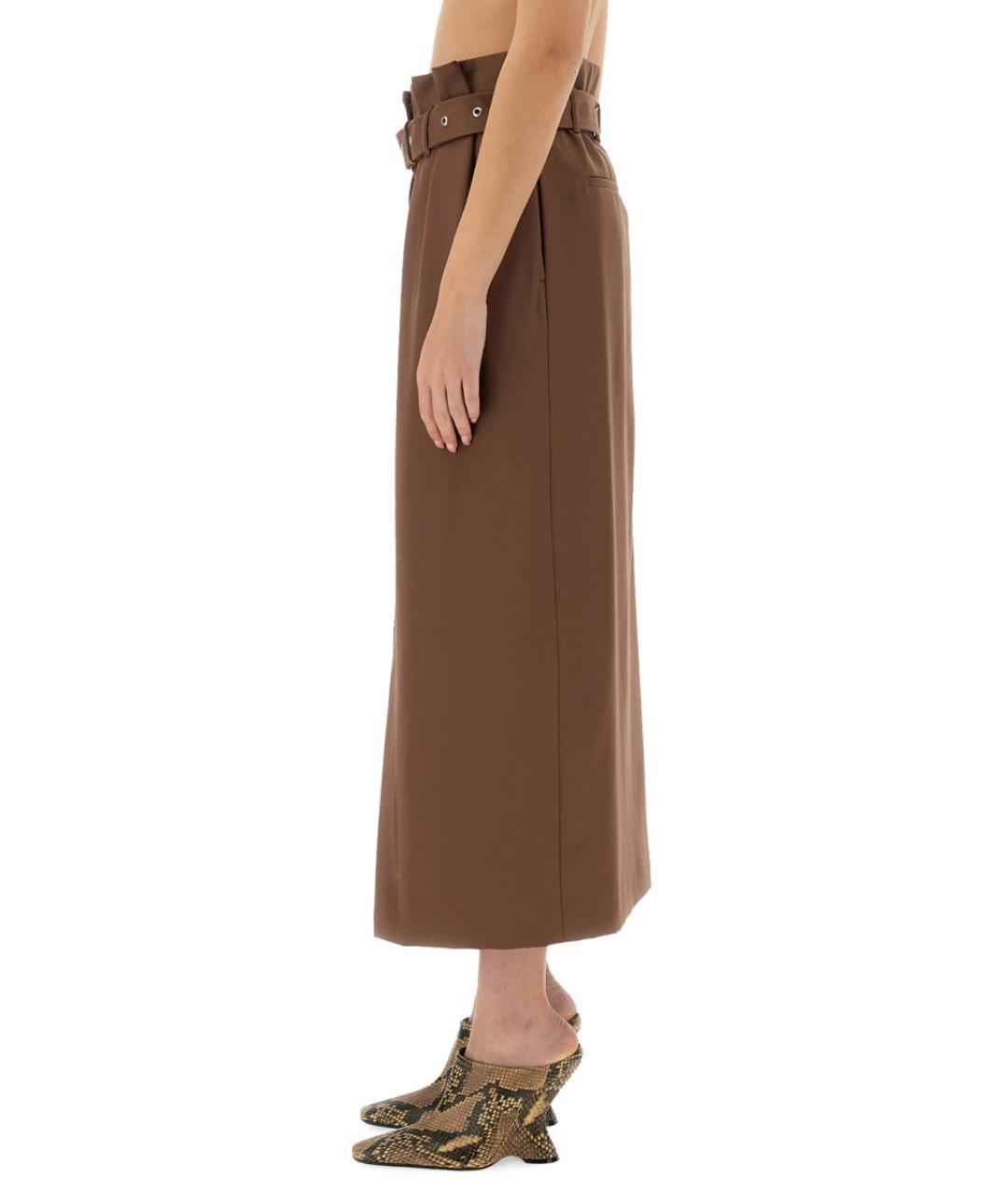 DRIES VAN NOTEN Коричневая шерстяная юбка миди, фото 4