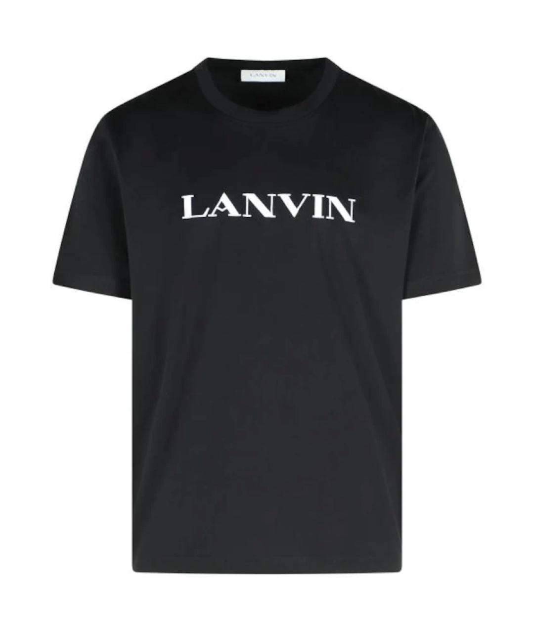 LANVIN Черная хлопковая футболка, фото 1