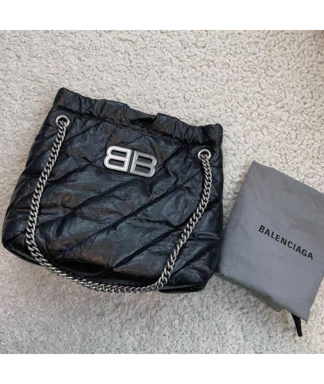 BALENCIAGA Черная кожаная сумка через плечо, фото 2