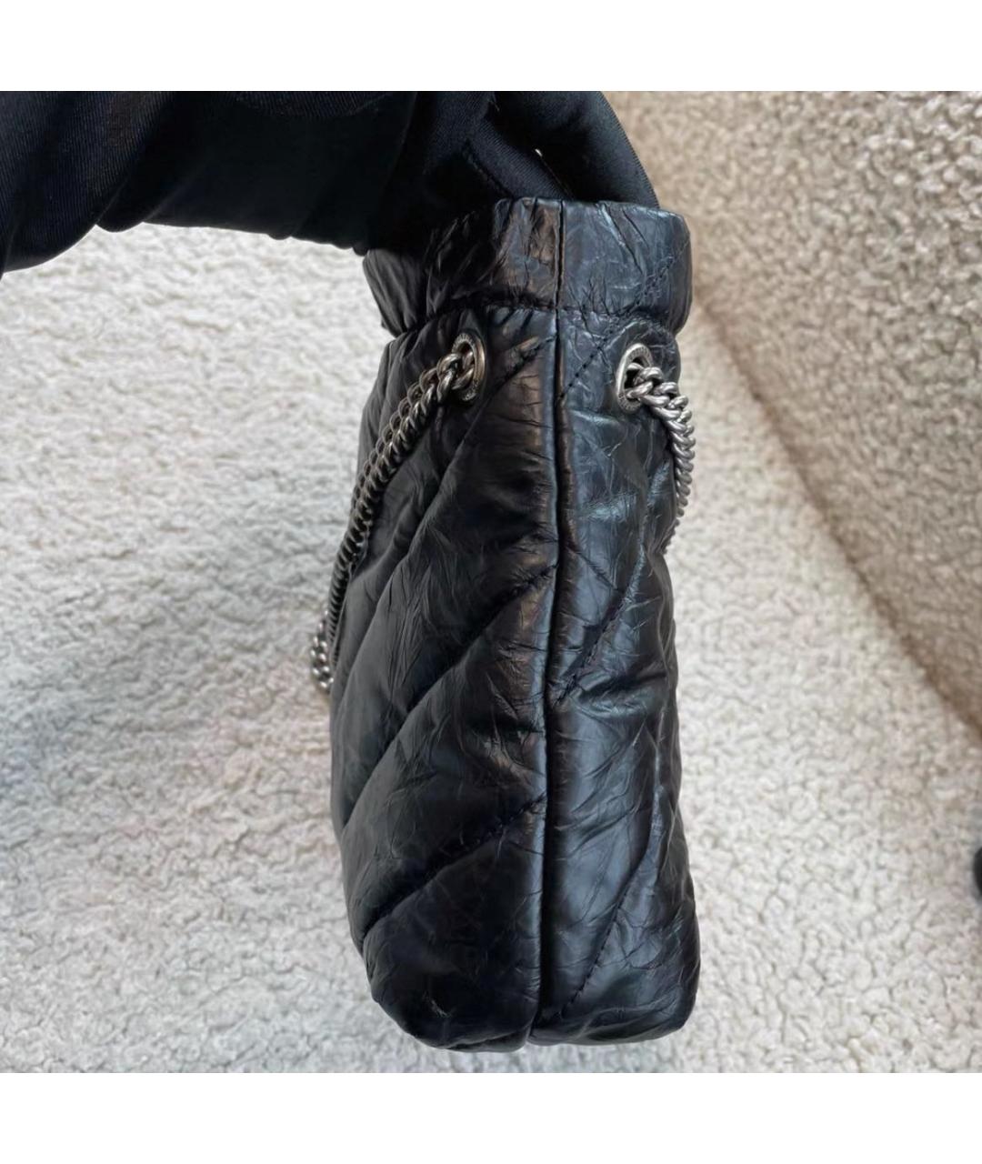 BALENCIAGA Черная кожаная сумка через плечо, фото 3