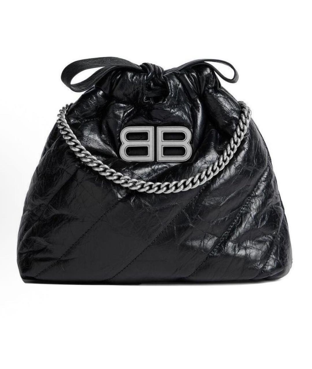 BALENCIAGA Черная кожаная сумка через плечо, фото 5