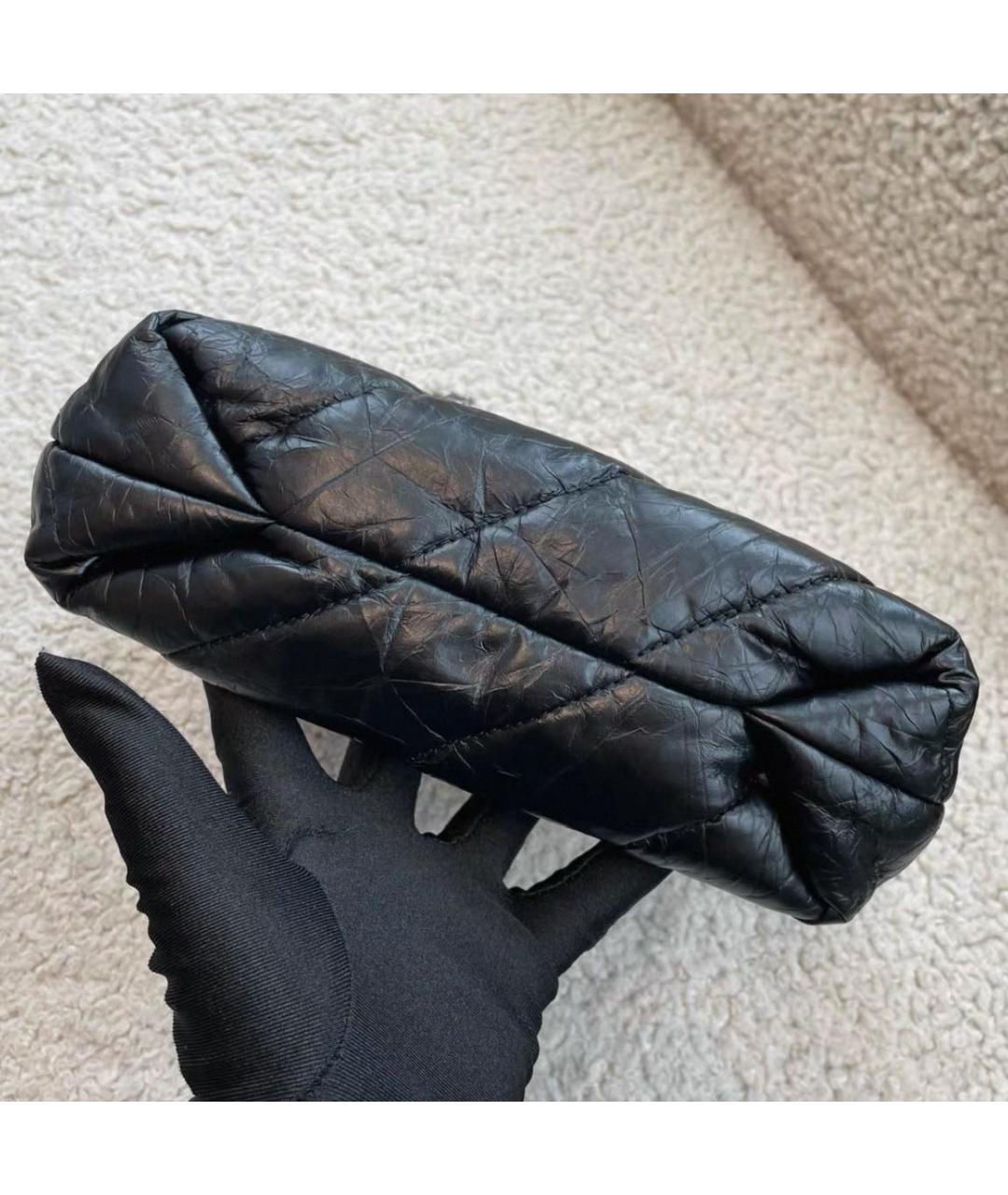 BALENCIAGA Черная кожаная сумка через плечо, фото 4