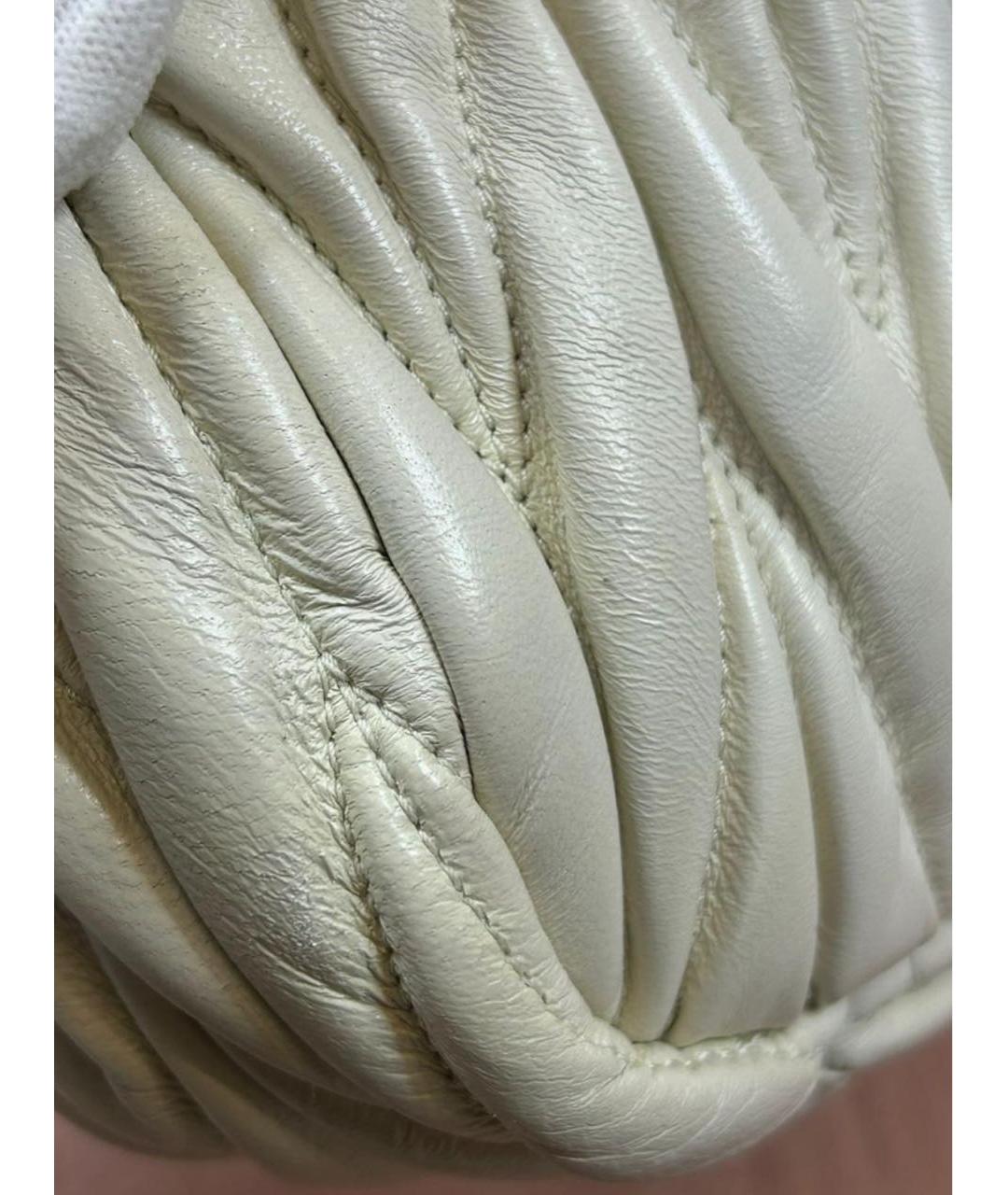 MIU MIU Бежевая кожаная сумка через плечо, фото 7