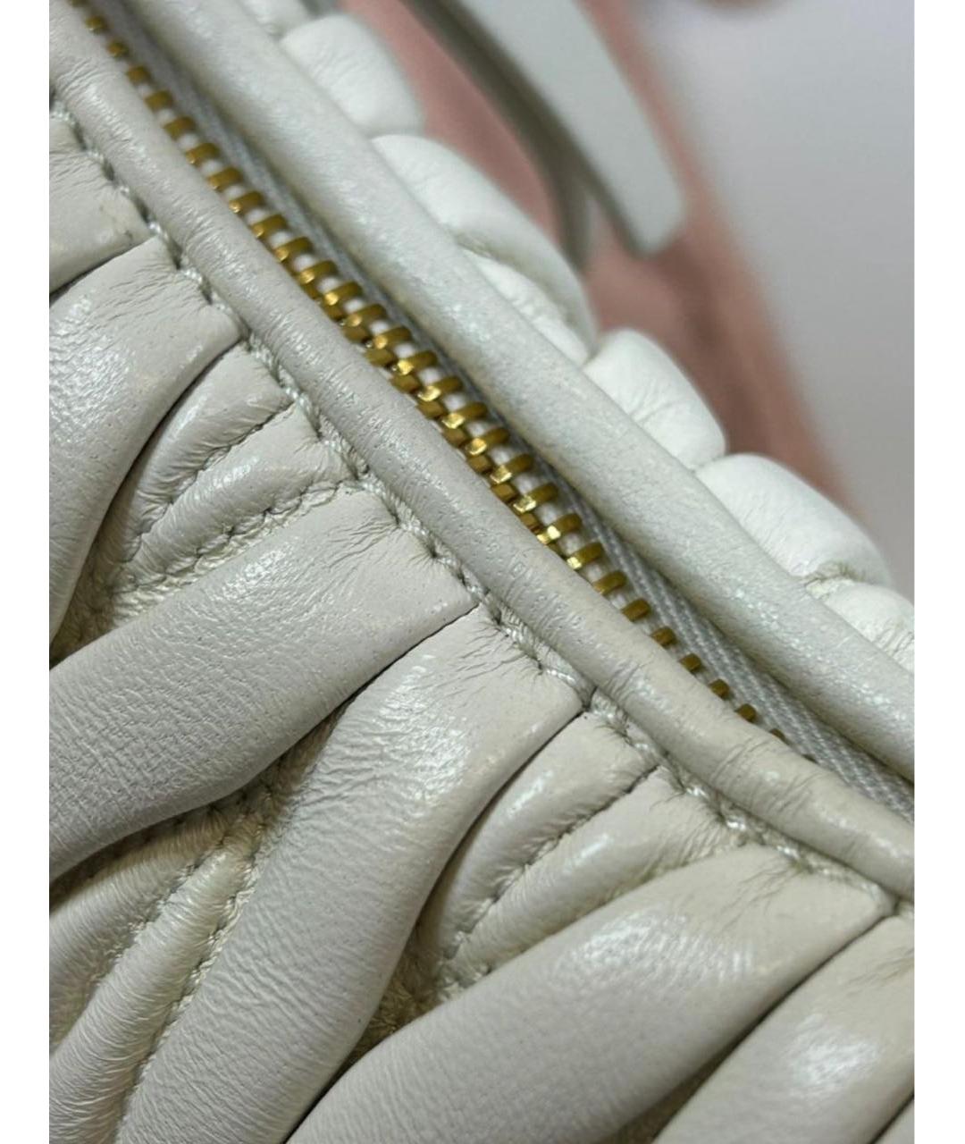 MIU MIU Бежевая кожаная сумка через плечо, фото 8
