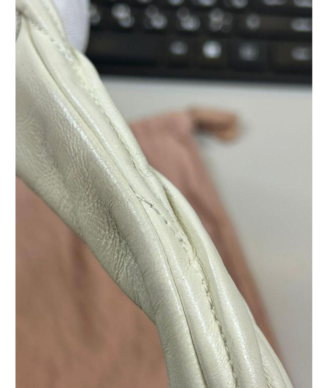 MIU MIU Бежевая кожаная сумка через плечо, фото 6