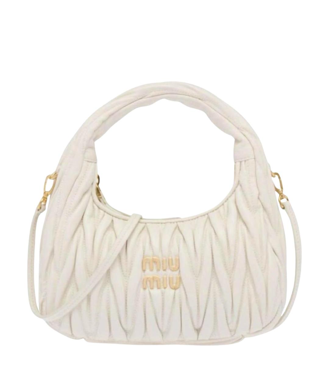 MIU MIU Бежевая кожаная сумка через плечо, фото 1