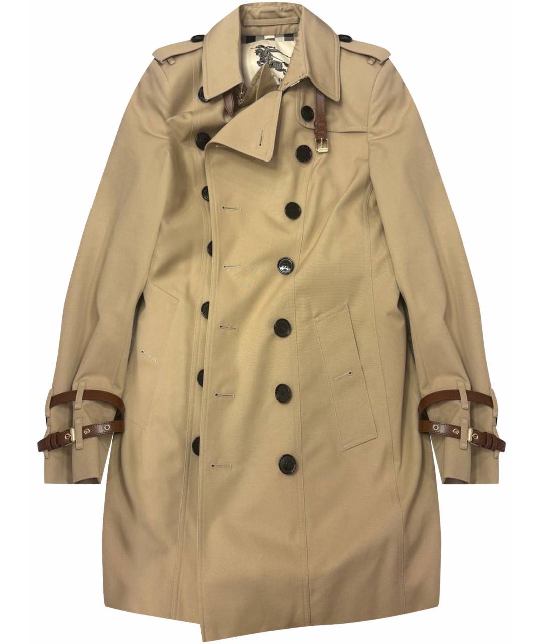 BURBERRY Бежевый полиэстеровый тренч/плащ, фото 1