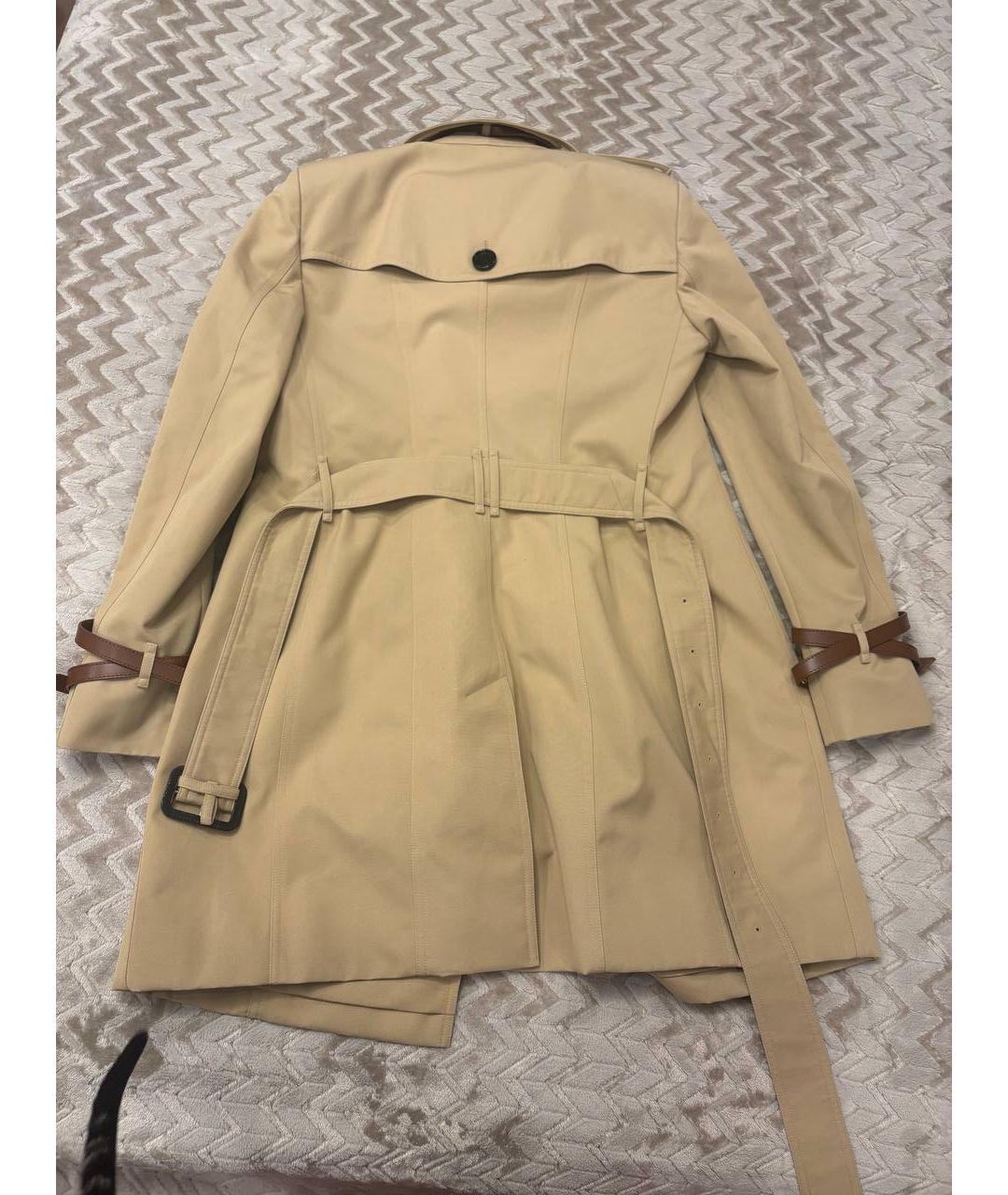 BURBERRY Бежевый полиэстеровый тренч/плащ, фото 2