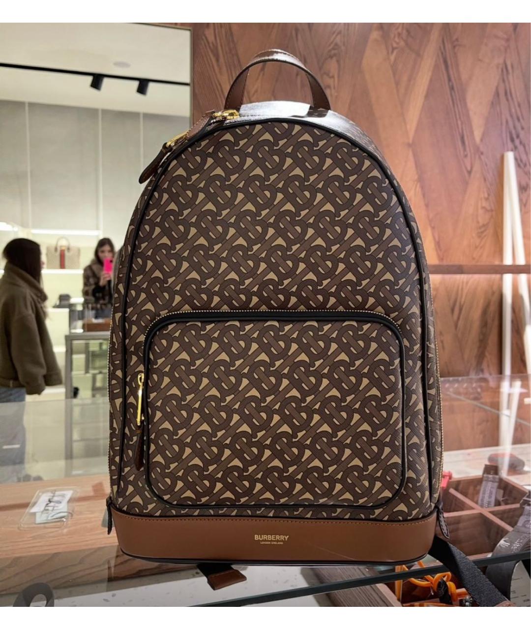 BURBERRY Коричневый кожаный рюкзак, фото 9