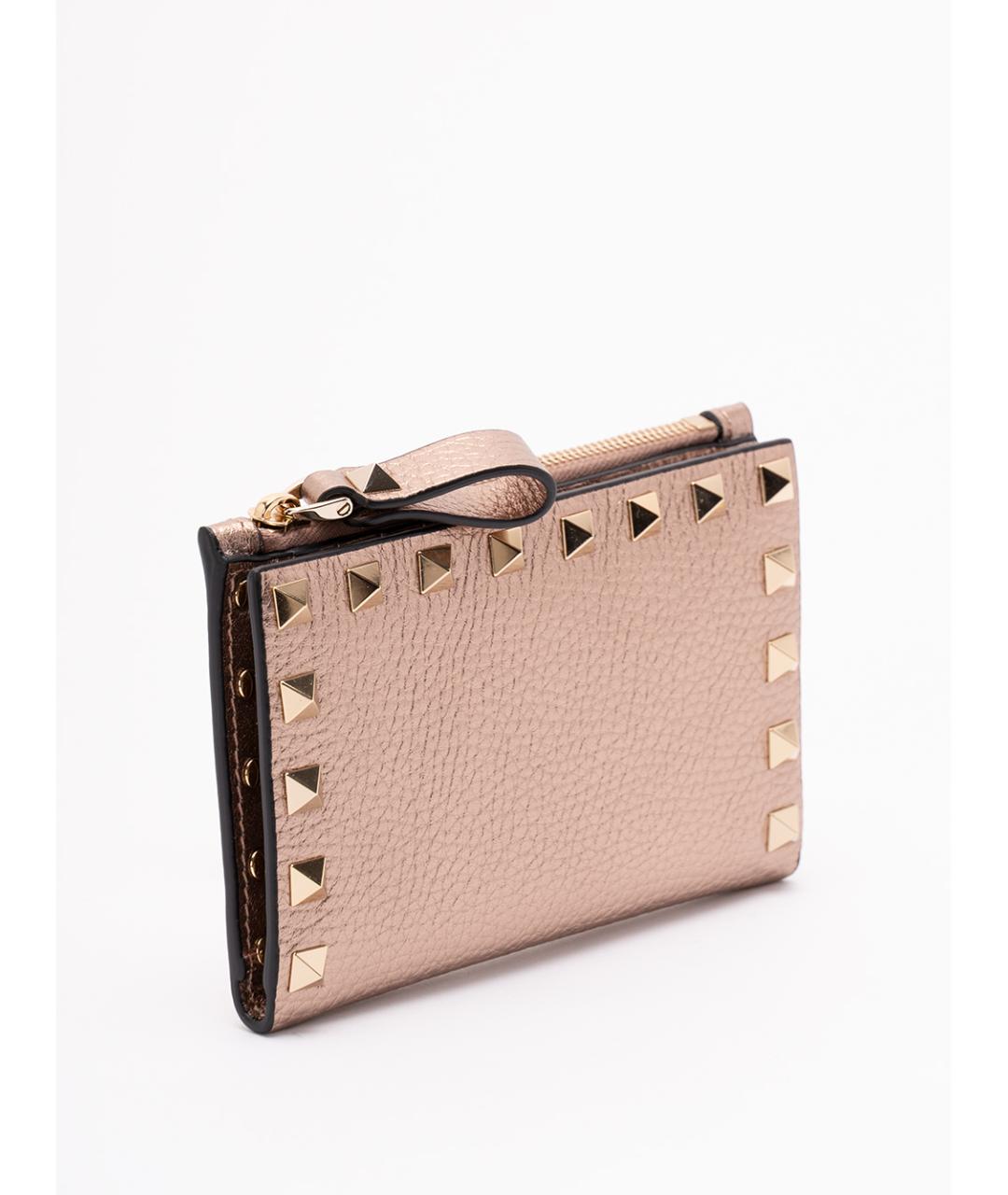 VALENTINO Розовый кожаный кошелек, фото 3