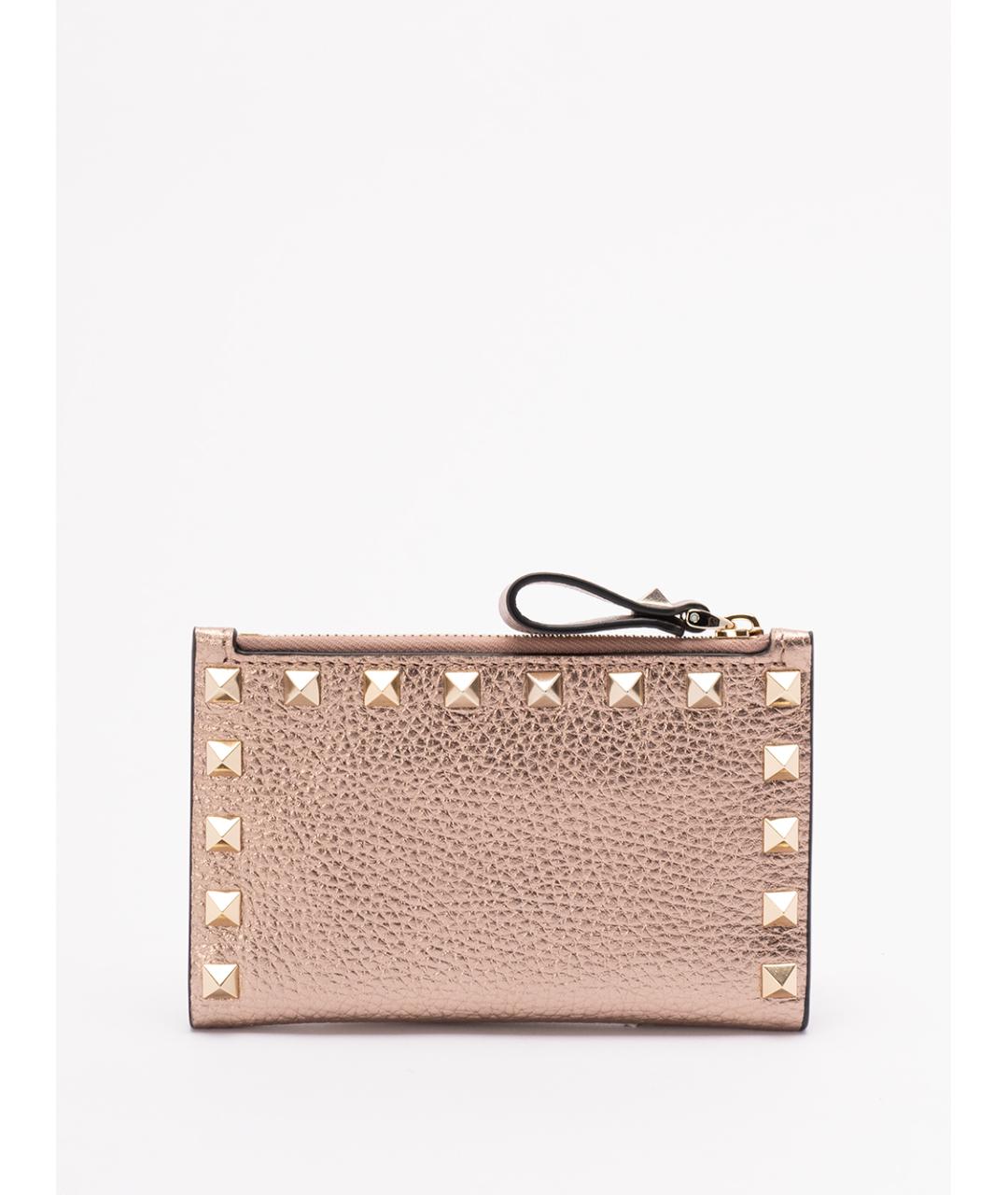 VALENTINO Розовый кожаный кошелек, фото 2