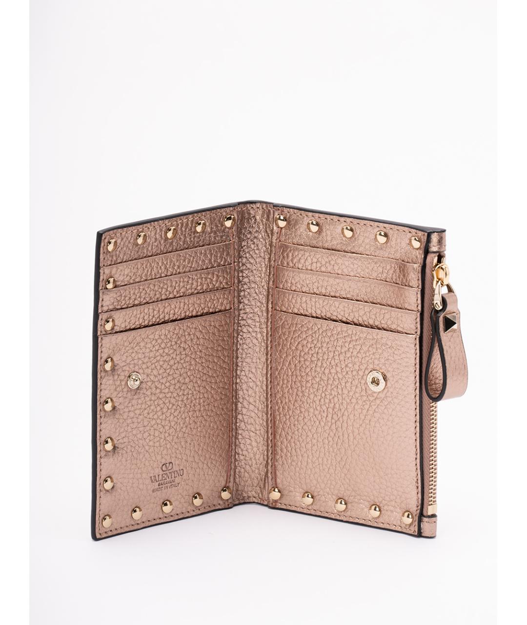 VALENTINO Розовый кожаный кошелек, фото 4