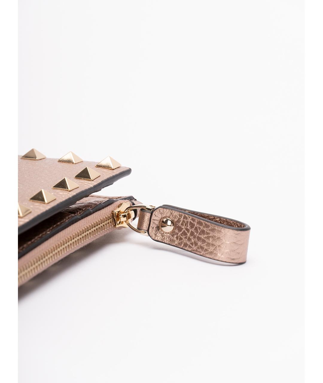 VALENTINO Розовый кожаный кошелек, фото 5