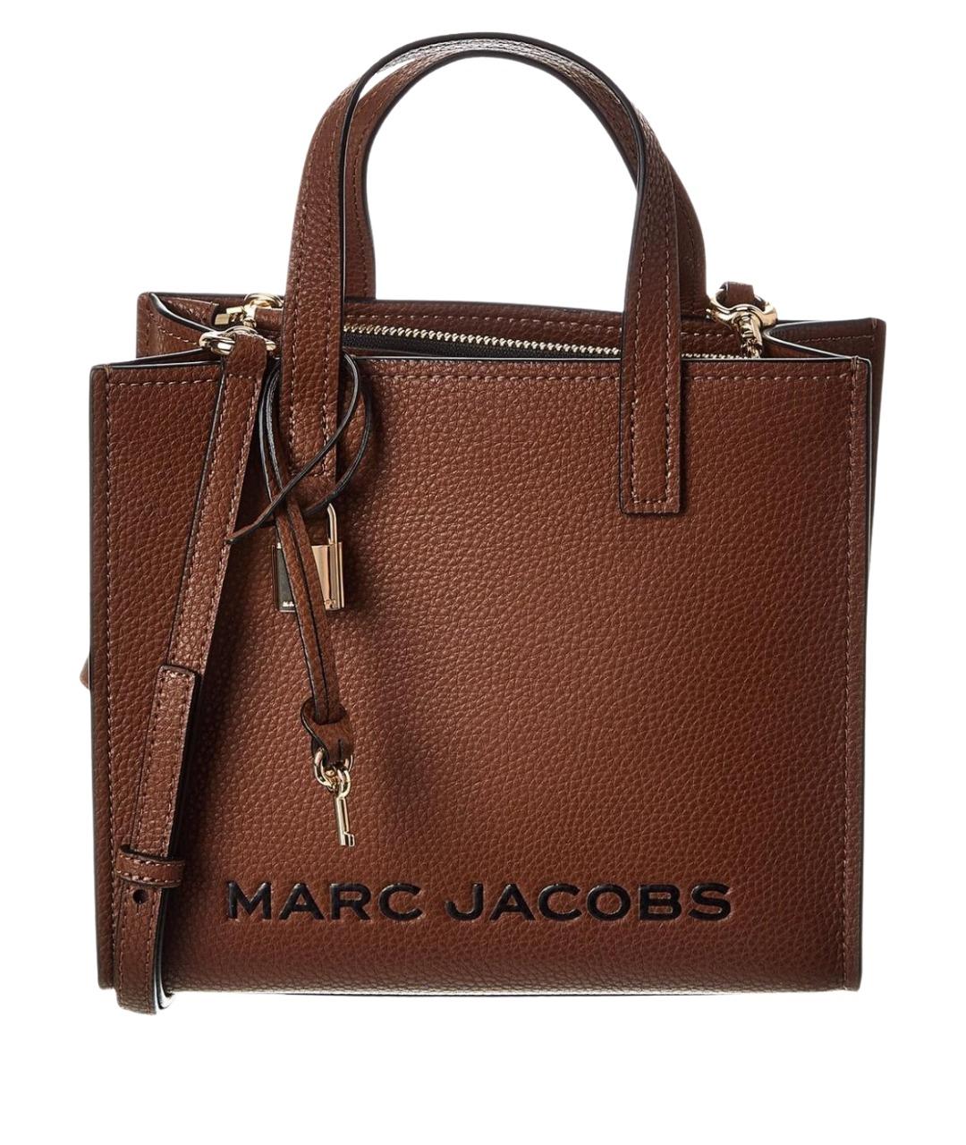 MARC JACOBS Коричневая кожаная сумка с короткими ручками, фото 1