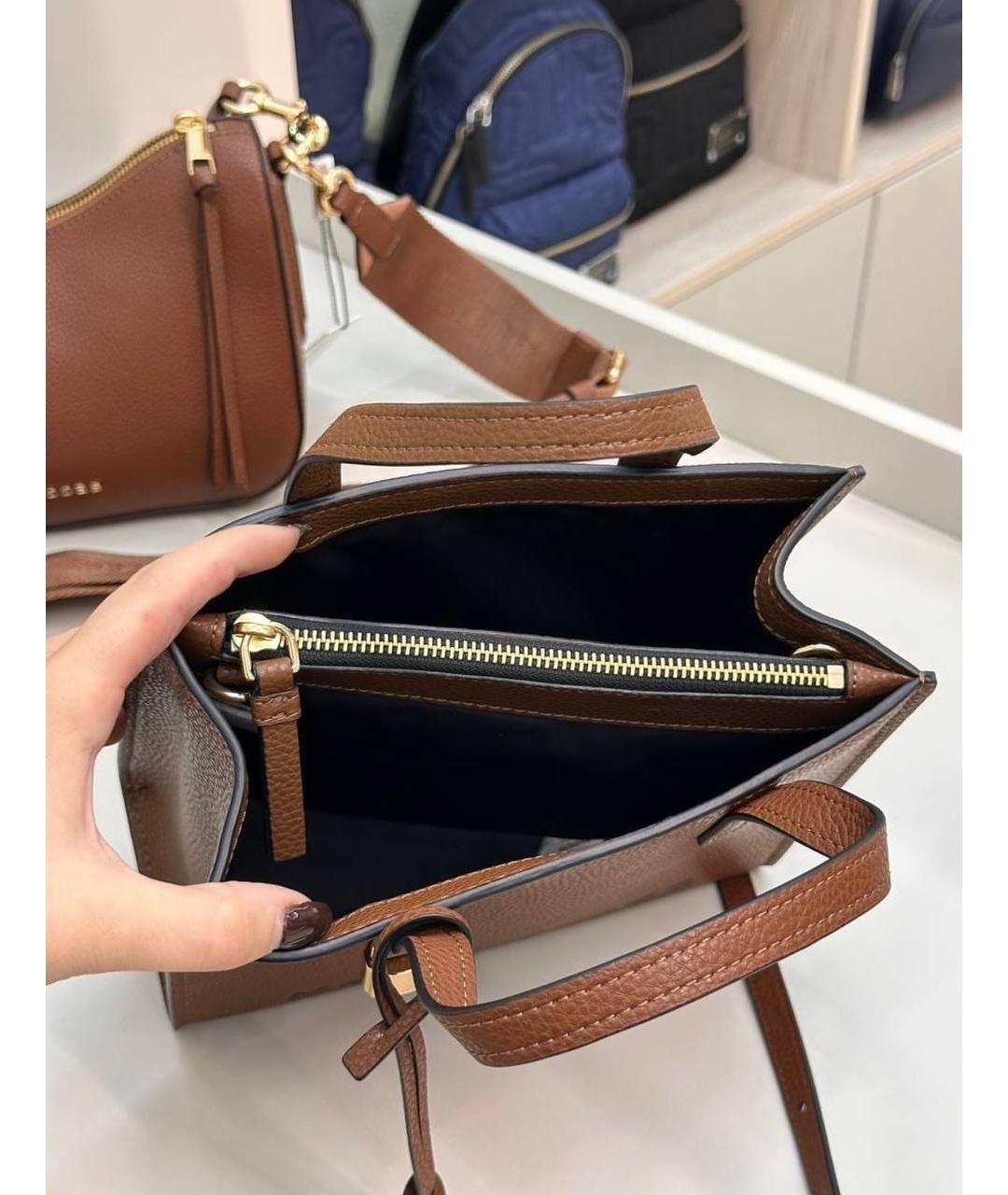 MARC JACOBS Коричневая кожаная сумка с короткими ручками, фото 5