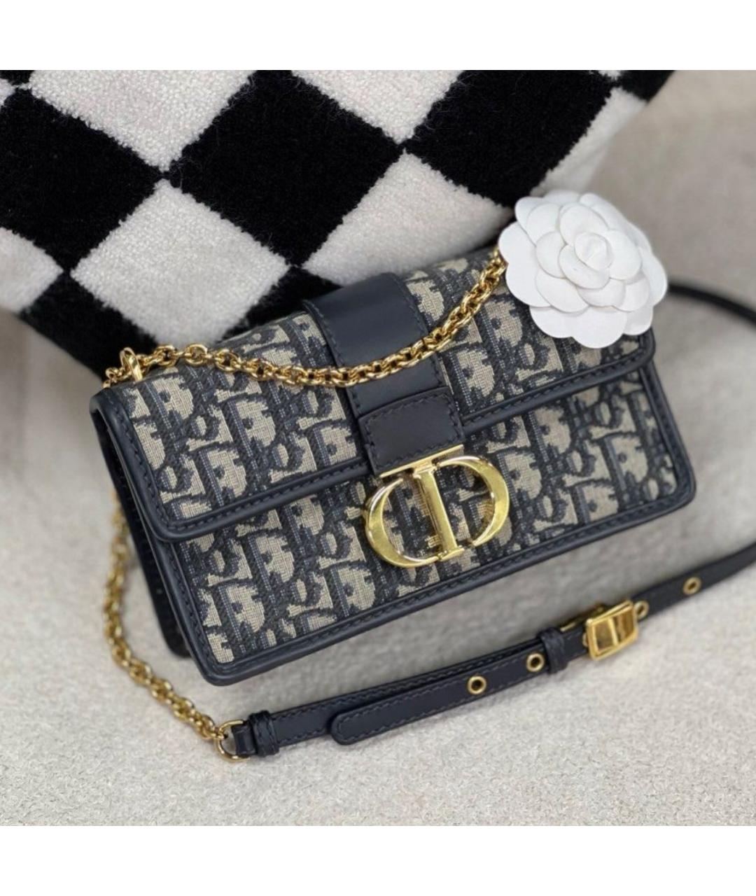 CHRISTIAN DIOR Синяя жаккардовая сумка через плечо, фото 5