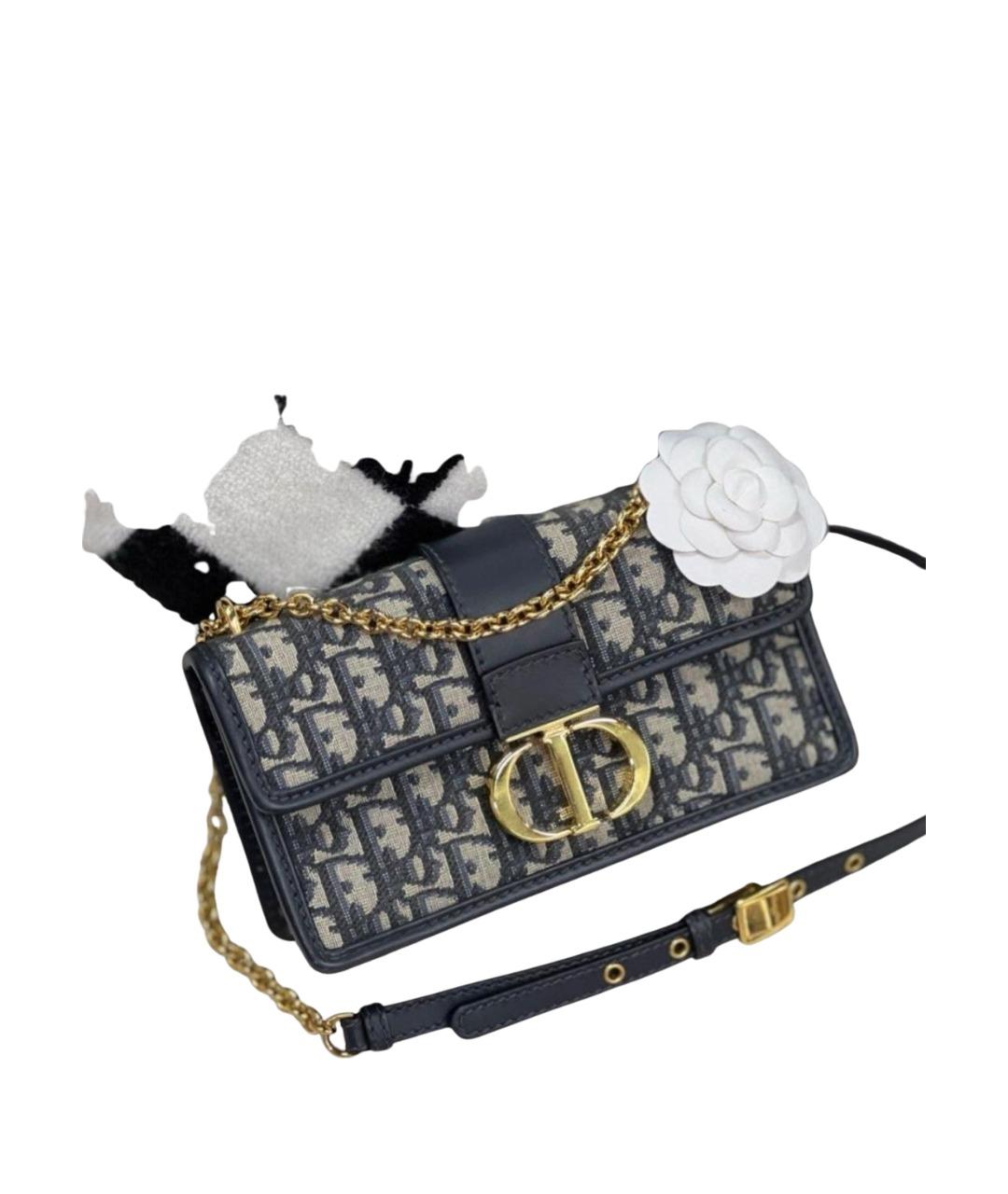 CHRISTIAN DIOR Синяя жаккардовая сумка через плечо, фото 6