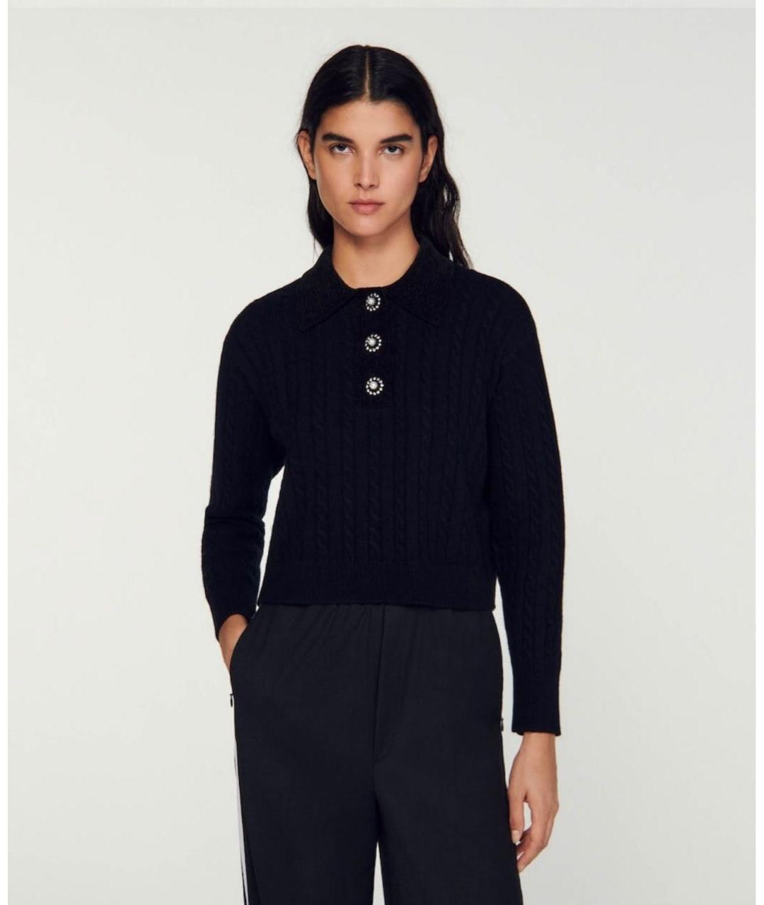 SANDRO Темно-синий шерстяной джемпер / свитер, фото 5