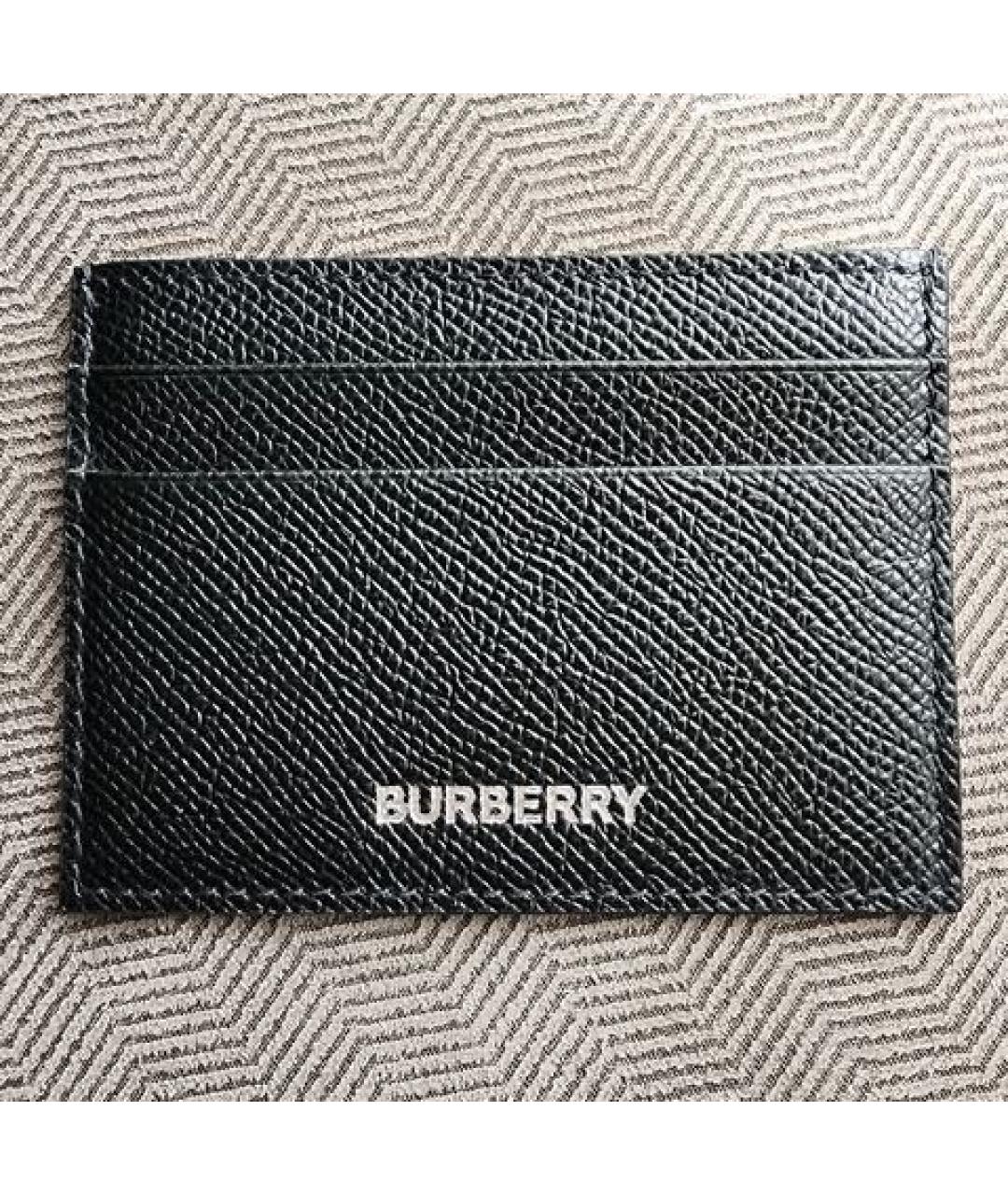 BURBERRY Черный кожаный кардхолдер, фото 3