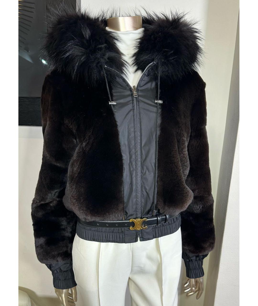CELINE Черная меховая шуба, фото 7
