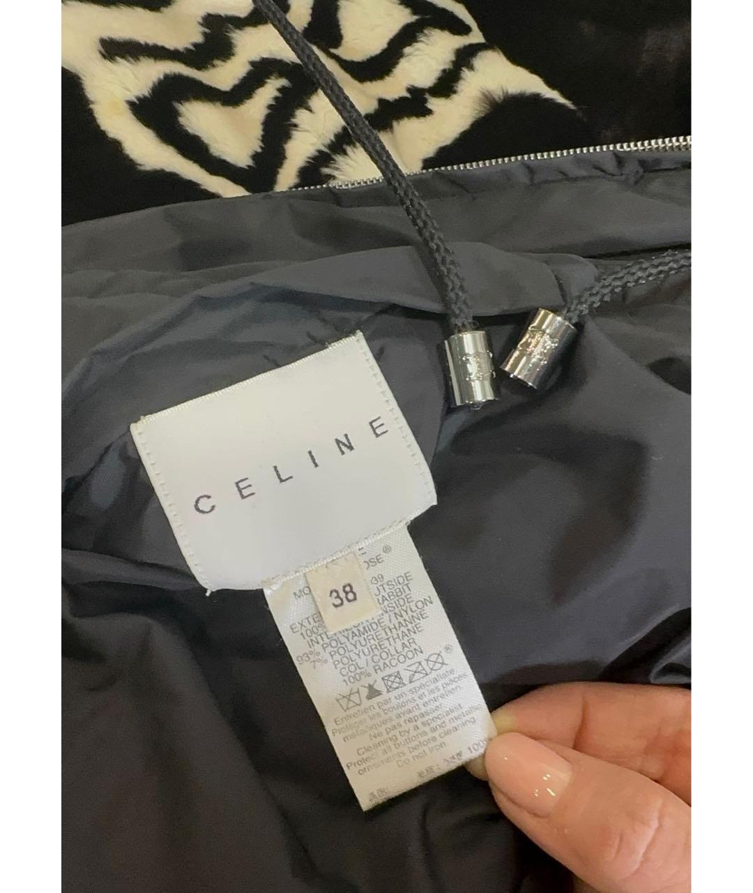 CELINE Черная меховая шуба, фото 3