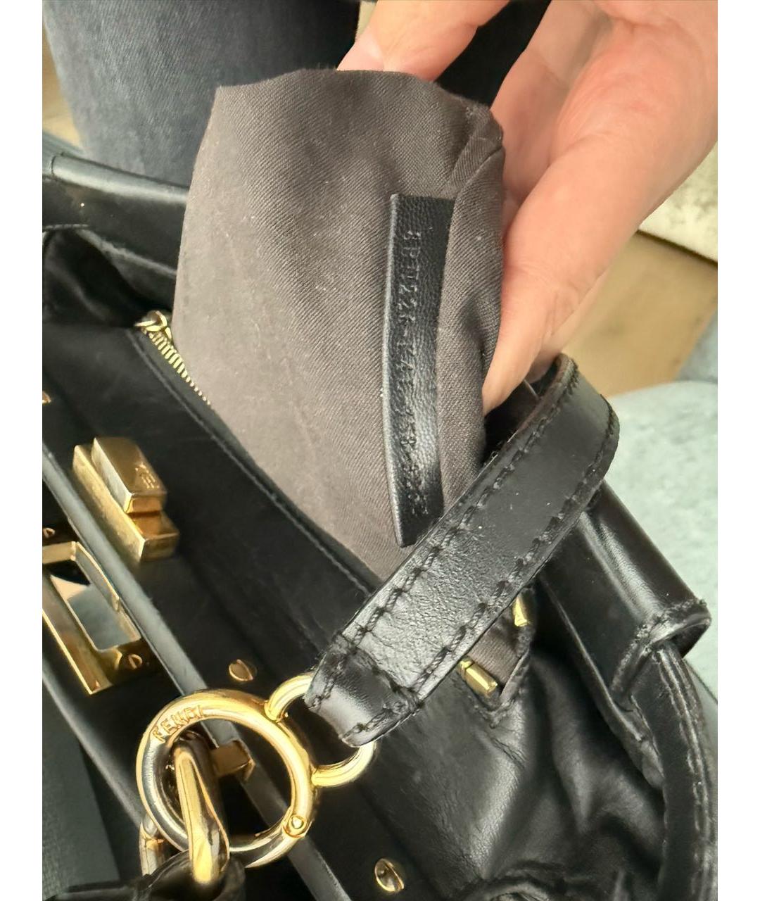 FENDI Черная кожаная сумка через плечо, фото 2