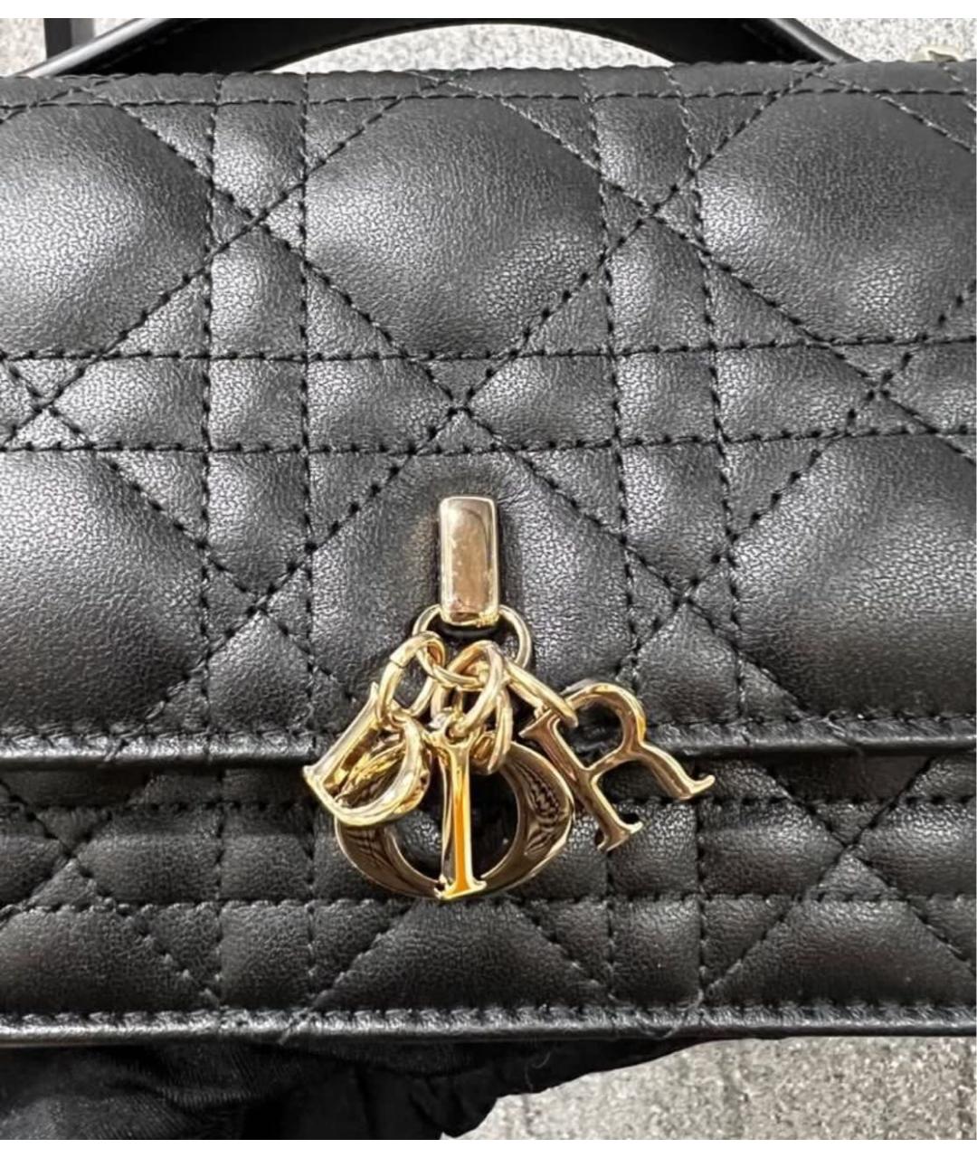 CHRISTIAN DIOR Черная кожаная сумка через плечо, фото 2